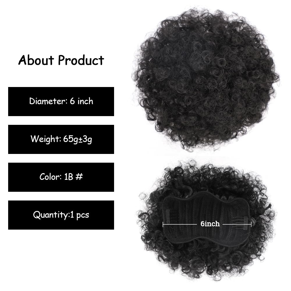 Yinmei Baibian Afro Puff Drawstring Ponytail Kinky Curly Bun Hair Synthetic Short Extensions Hairpieces Updo Hair For Black Wome