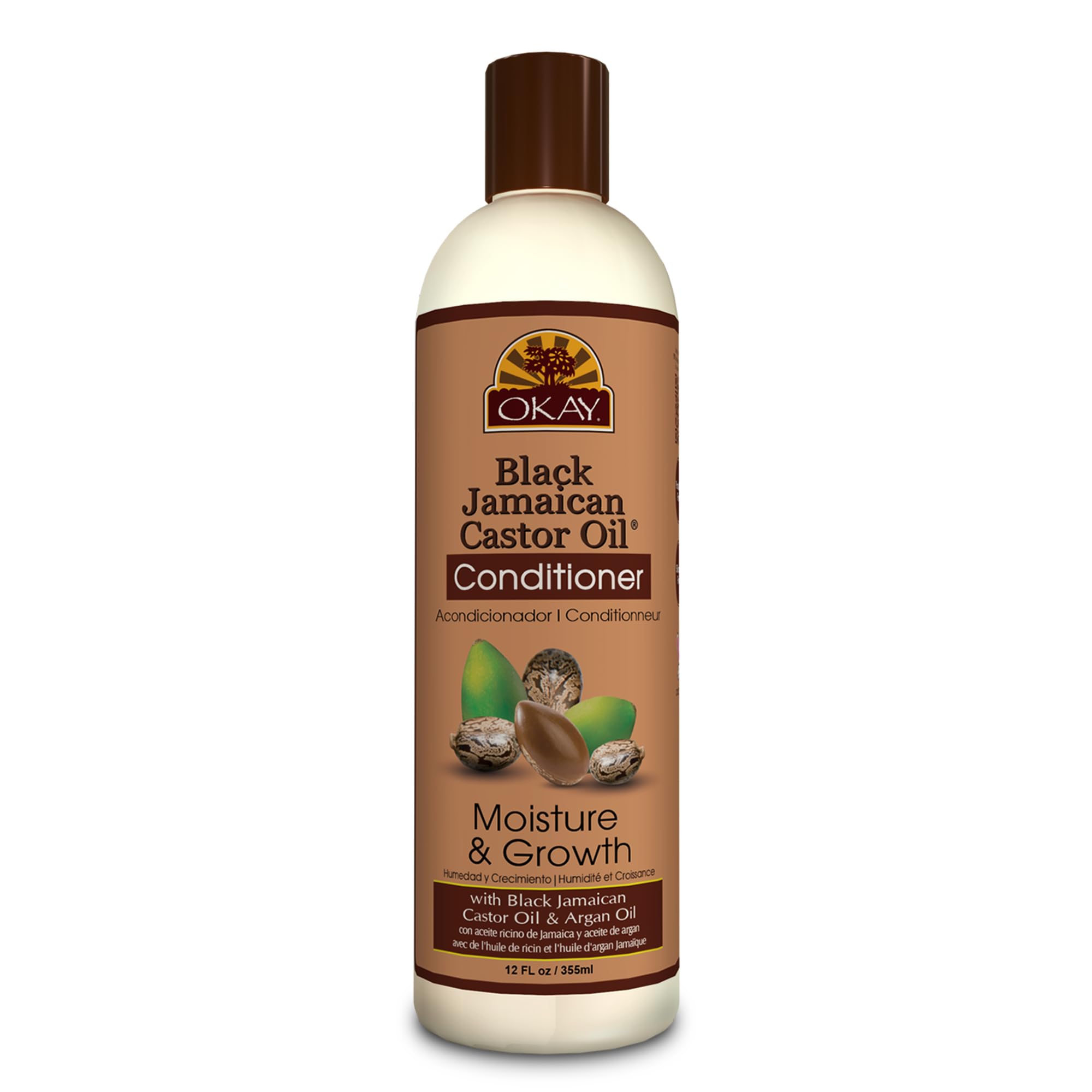 Okay | Black Jamaican Castor Oil Conditioner | For All Hair Types & Textures | Revive - Moisturize - Grow Healthy Hair | With Ar