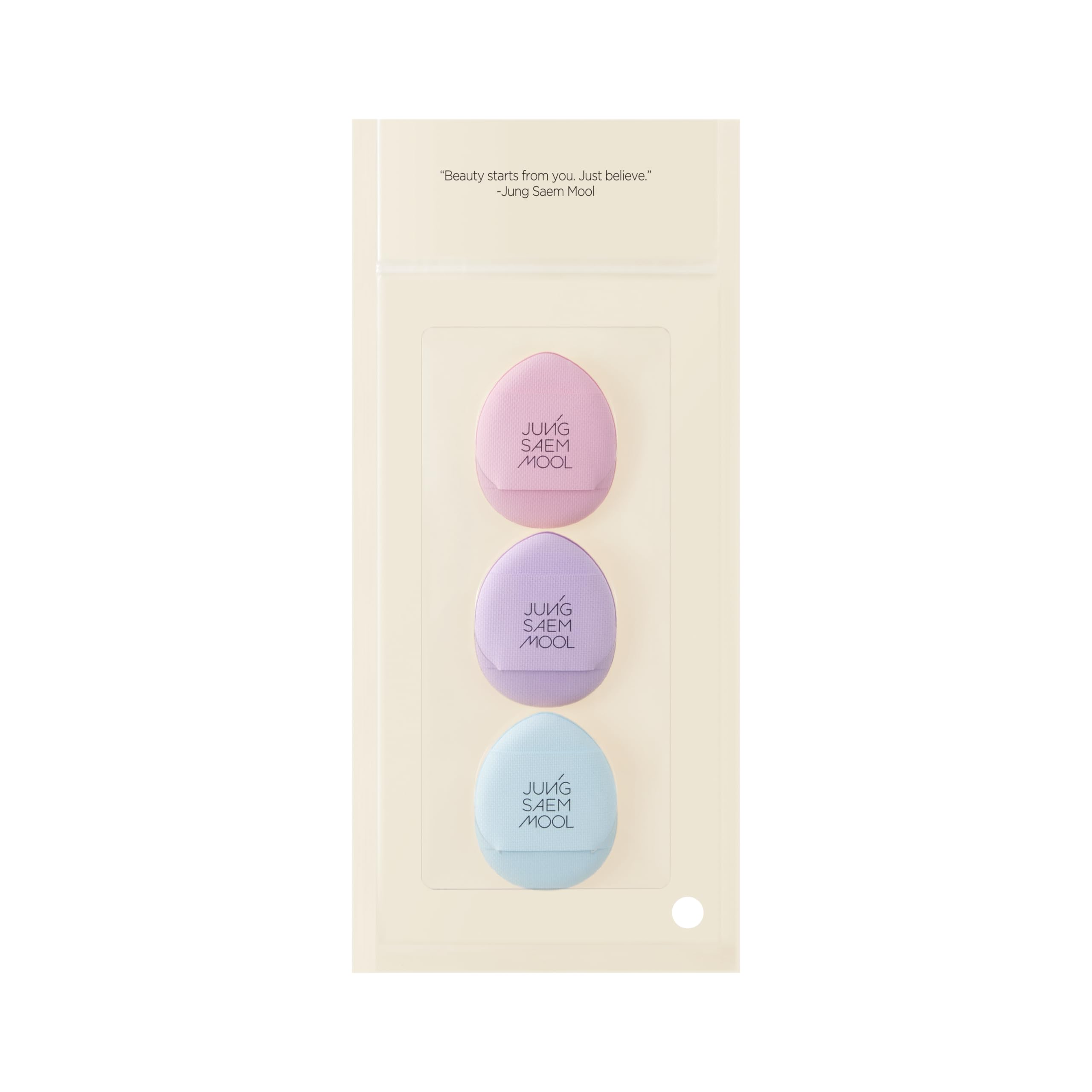 [Jungsaemmool Official] Skinny Tap Puff Macaron Edition (3Pcs) | Finger Puff | Mini Makeup Puff | Korean Makeup Artist Brand