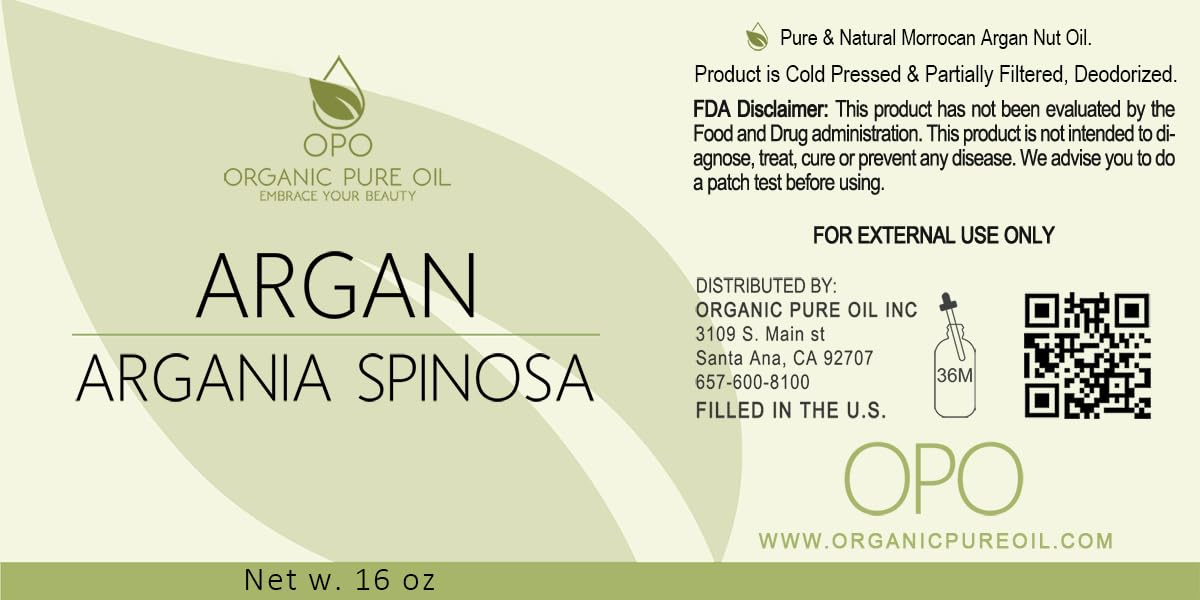Moroccan Argan Oil - Pure & All Natural, Partially Filtered, Reduced Scent, Unscented Deodorized Argon Oil Perfect for Hair, Ski