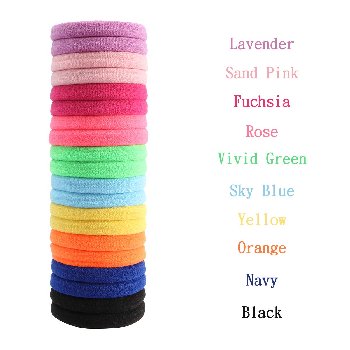 HOYOLS Seamless Hair Band Small Hair Ties Ponytail Holder No Crease Damage 4cm (10 Multi Color Set)