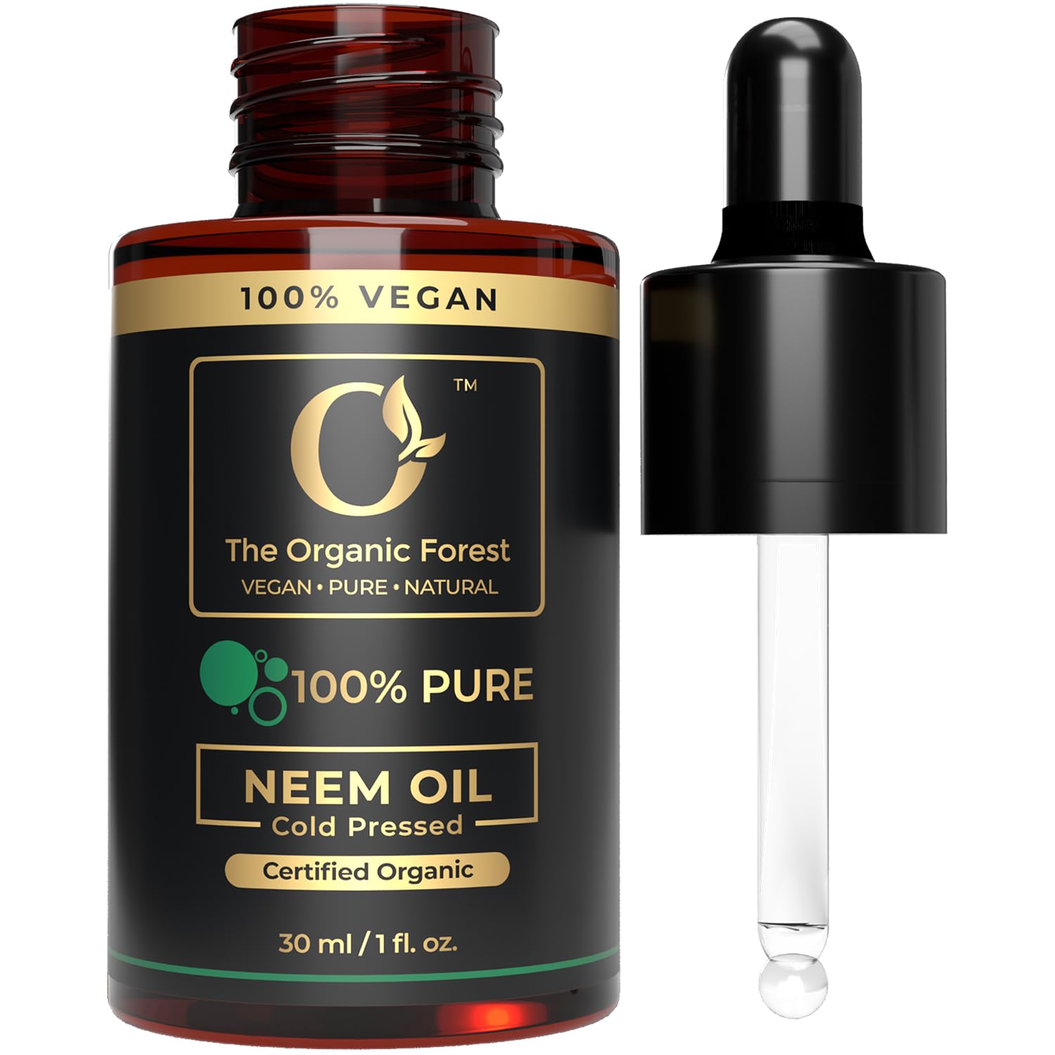 100% Pure and Natural Cold Pressed Neem Oil | Skin & Hair Care & Soap Making | Multi-Purpose Moisturizing and Hydrating Carrier 