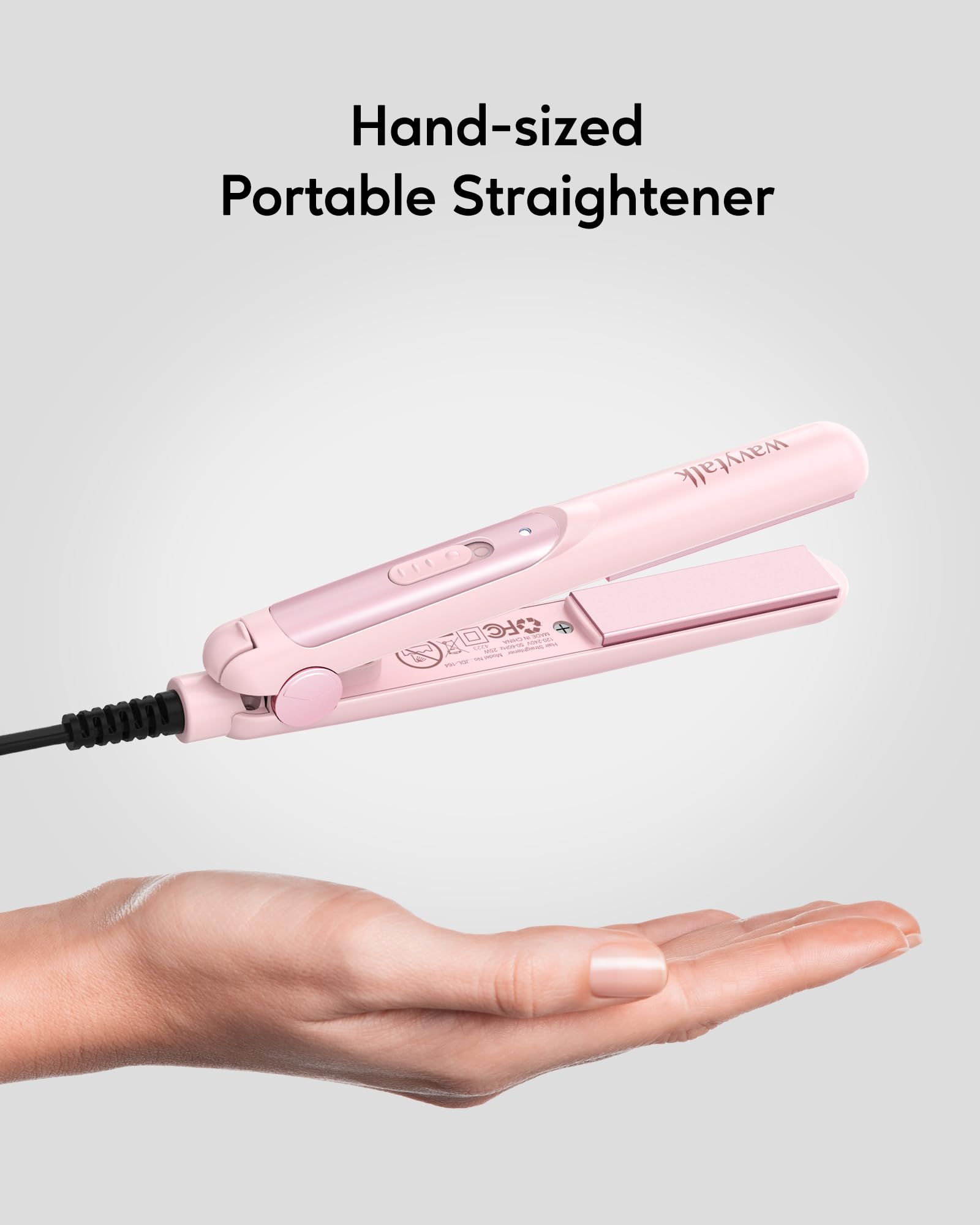 Wavytalk Mini Portable Flat Iron, 0.7 Inch Dual Voltage Hair Straightener - Small Flat Irons For Short Hair, Curls Bangs, Worldw