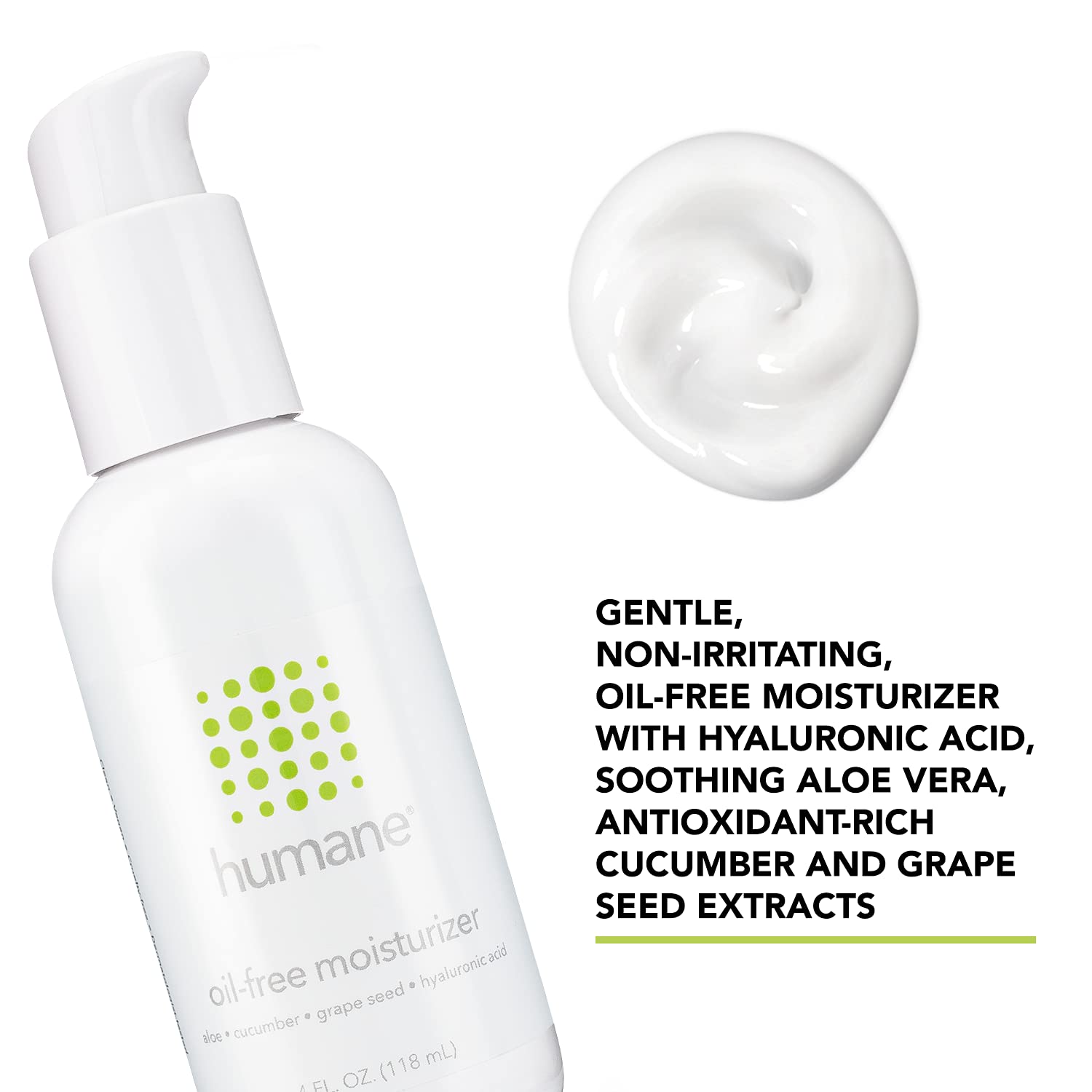 humane Oil-Free Daily Lightweight Face Moisturizer for Acne-Prone Skin - 4 Fl Oz - Gentle for All Skin Types - With Soothing Ant