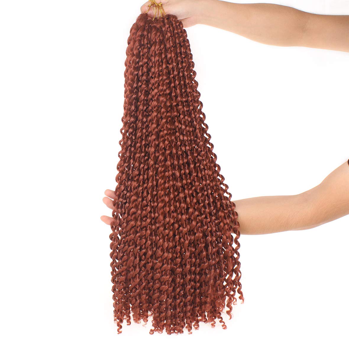 Leeven 2 Packs 24 Inch Copper Red Passion Twist Hair For Butterfly Locs Long Bohemian 350# Water Wave Passion Twists Crochet Bra