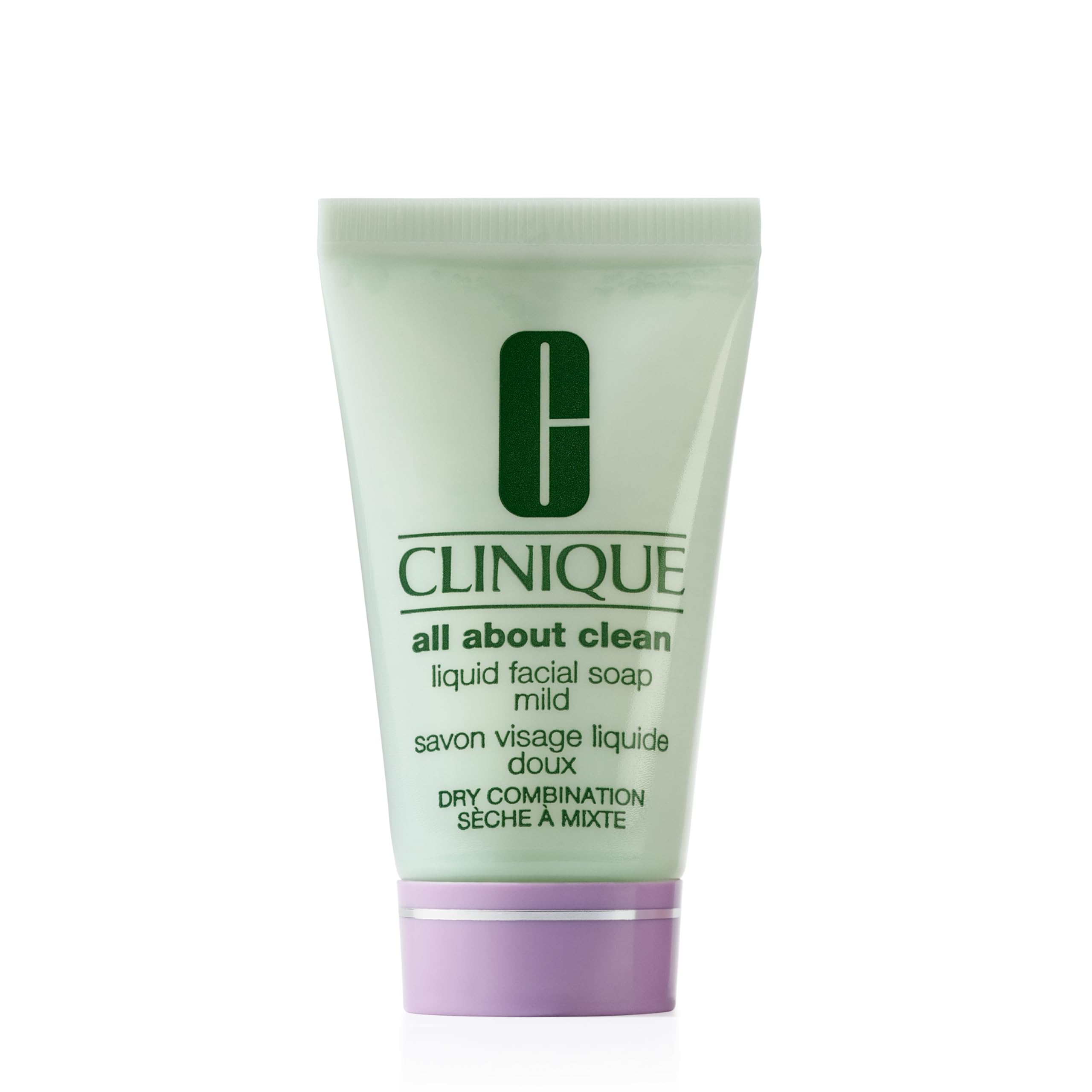 Clinique 3-Step All About Clean Liquid Gentle Facial Cleanser Soap For Dry Combination Skin Types, Mild, 1 fl. oz.