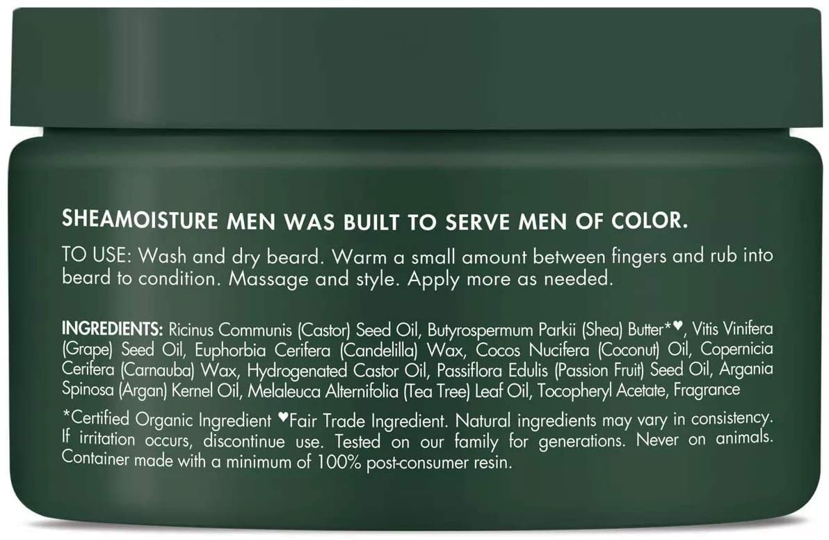 Sheamoisture Mens Skin Care, Beard Balm With Natural Ingredients, Shea Butter And Maracuja Oil To Shape, Smooth & Define Flawles