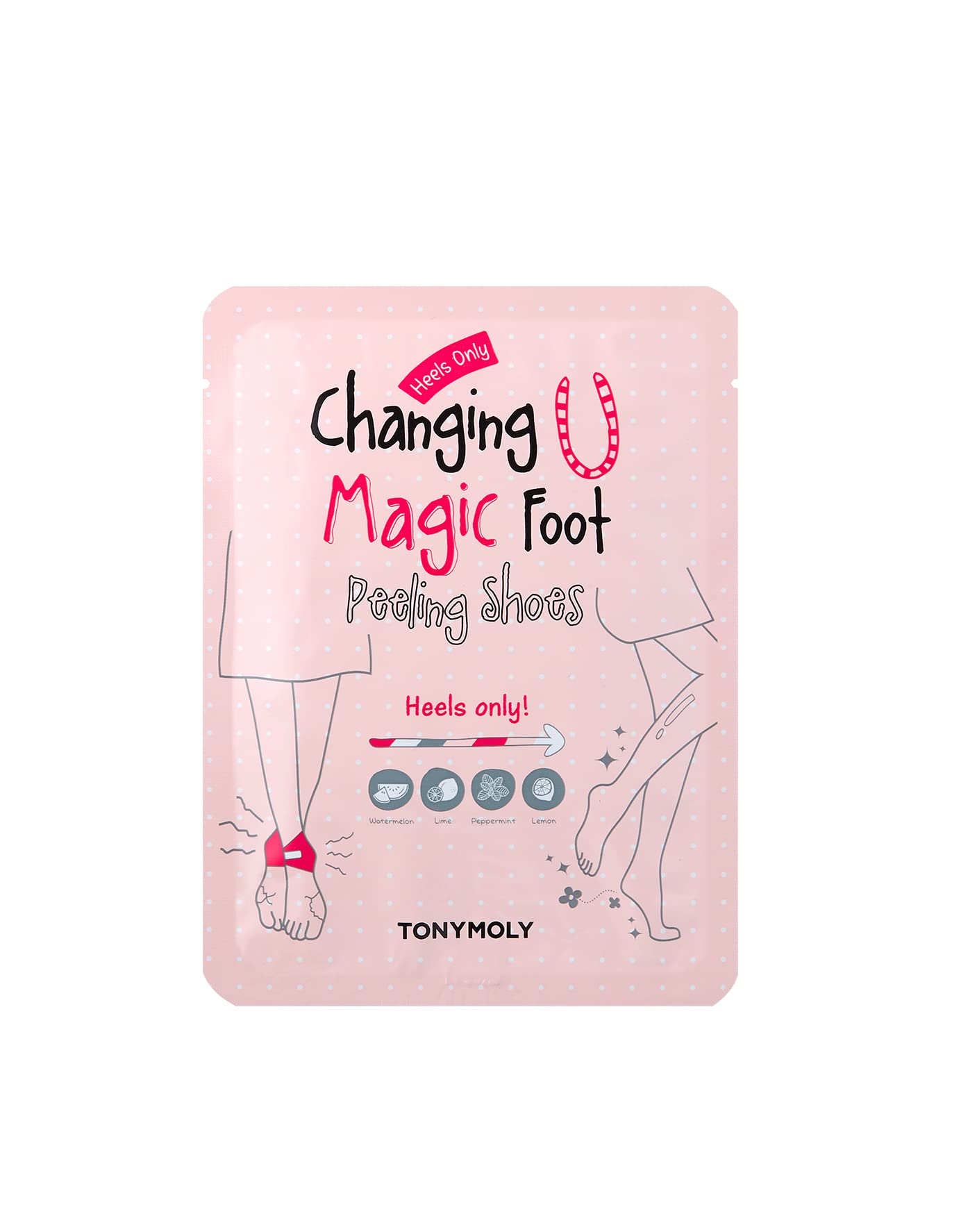 TONYMOLY Changing U Magic Foot Peeling Shoes, Exfoliating Foot Mask for Dry, Cracked Heels & Callus Removal, Baby Soft Feet Spa 