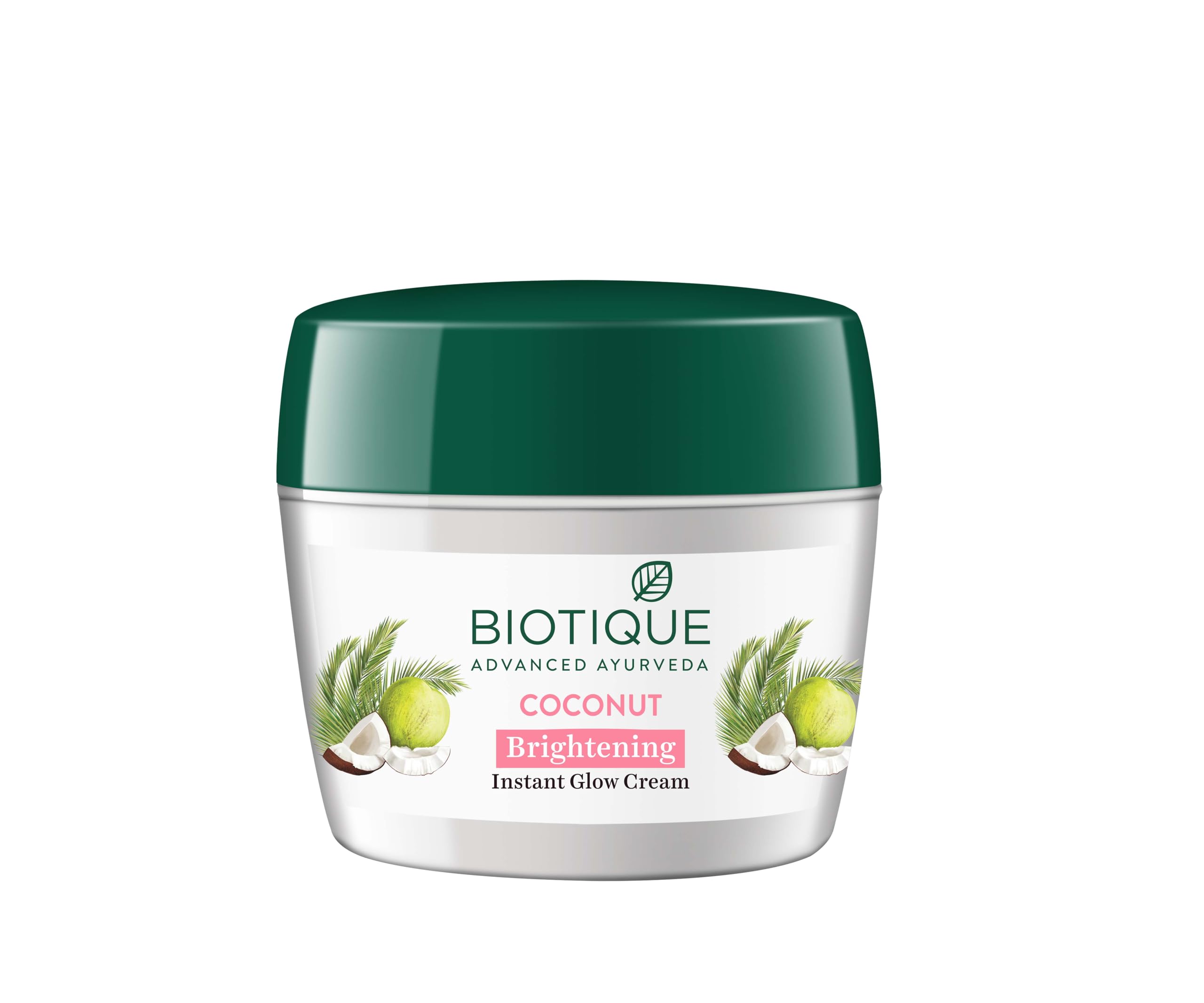 Biotique Coconut Brightening Instant Glow Cream| Lightweight And Non-Greasy | Reduces Dark Spots And Protects Ageing | Nourished