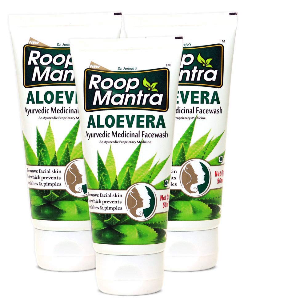 Roop Mantra Herbal Aloe Vera Face Wash For Men And Women, 50Ml (Pack Of 3)