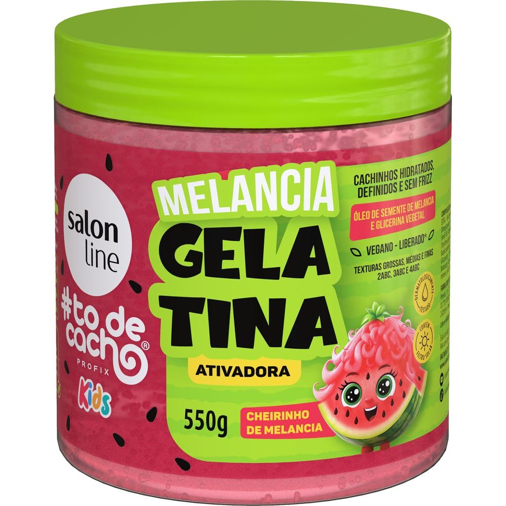 Salon Line - Linha #ToDeCacho (Kids) - Gelatina Ativadora Melancia 550 Gr - (#IGotCurls (Kids) - Watermelon Activating Gelatin N