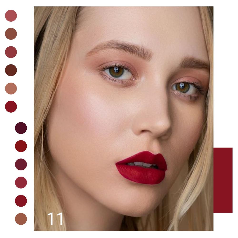 Evpct 1Pcs Sexy Red Matte Liquid Lipstick Lip Gloss Glossy Set For Black Women 24 Hour Silky Velvet Lipstick Labiales Matte Larg