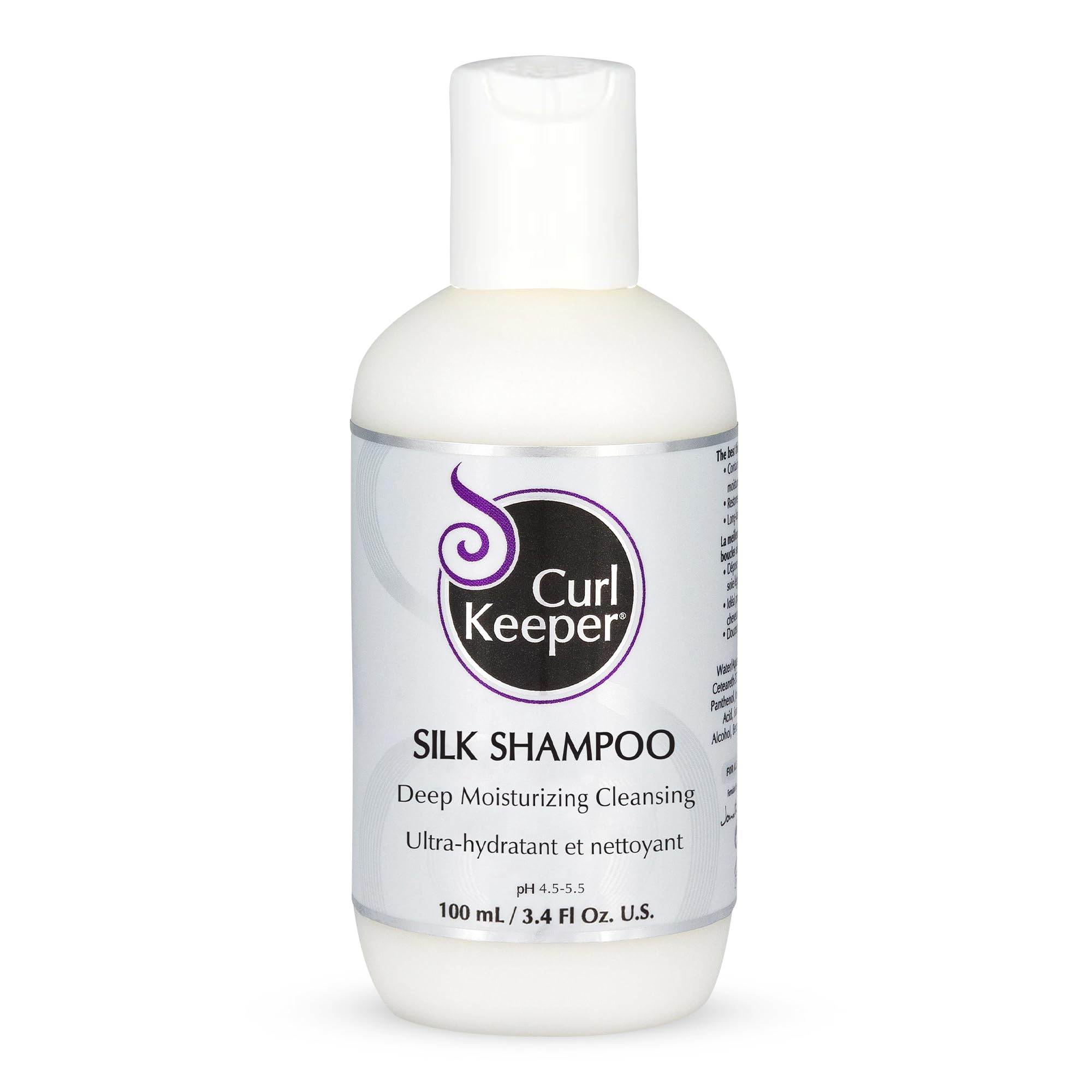 Curl Keeper Silk Shampoo For Curly Hair, 3.8 Fl Oz - Deep Moisturizing & Cleansing Daily Hair Shampoo With Silk Amino Acids For