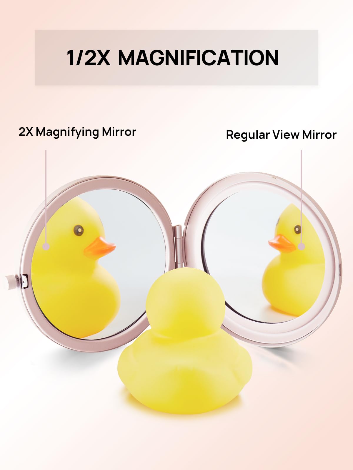 Getinbulk Compact Mirror For Purse, Pack Of 24 Double-Sided 1X/2X Magnifying Round Metal Pocket Makeup Mirrors (Round, Pink Mars