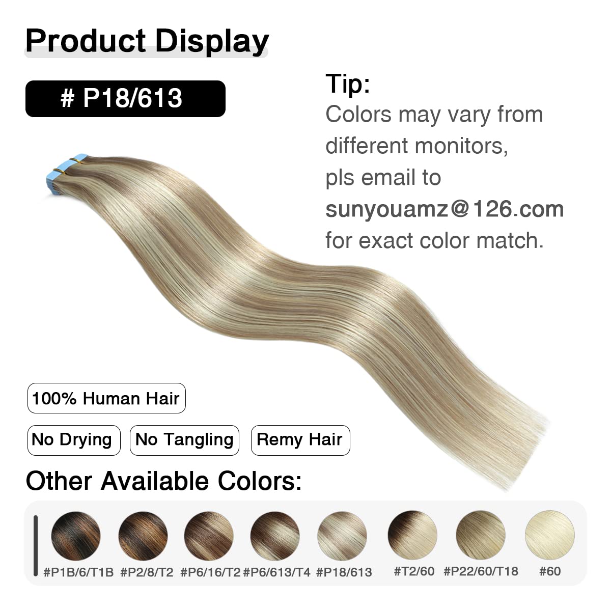 Suyya Tape In Hair Extensions Human Hair Ash Blonde Highlighted Bleach Blonde 20 Inch 50G/Pack 20Pcs Straight Seamless Skin Weft