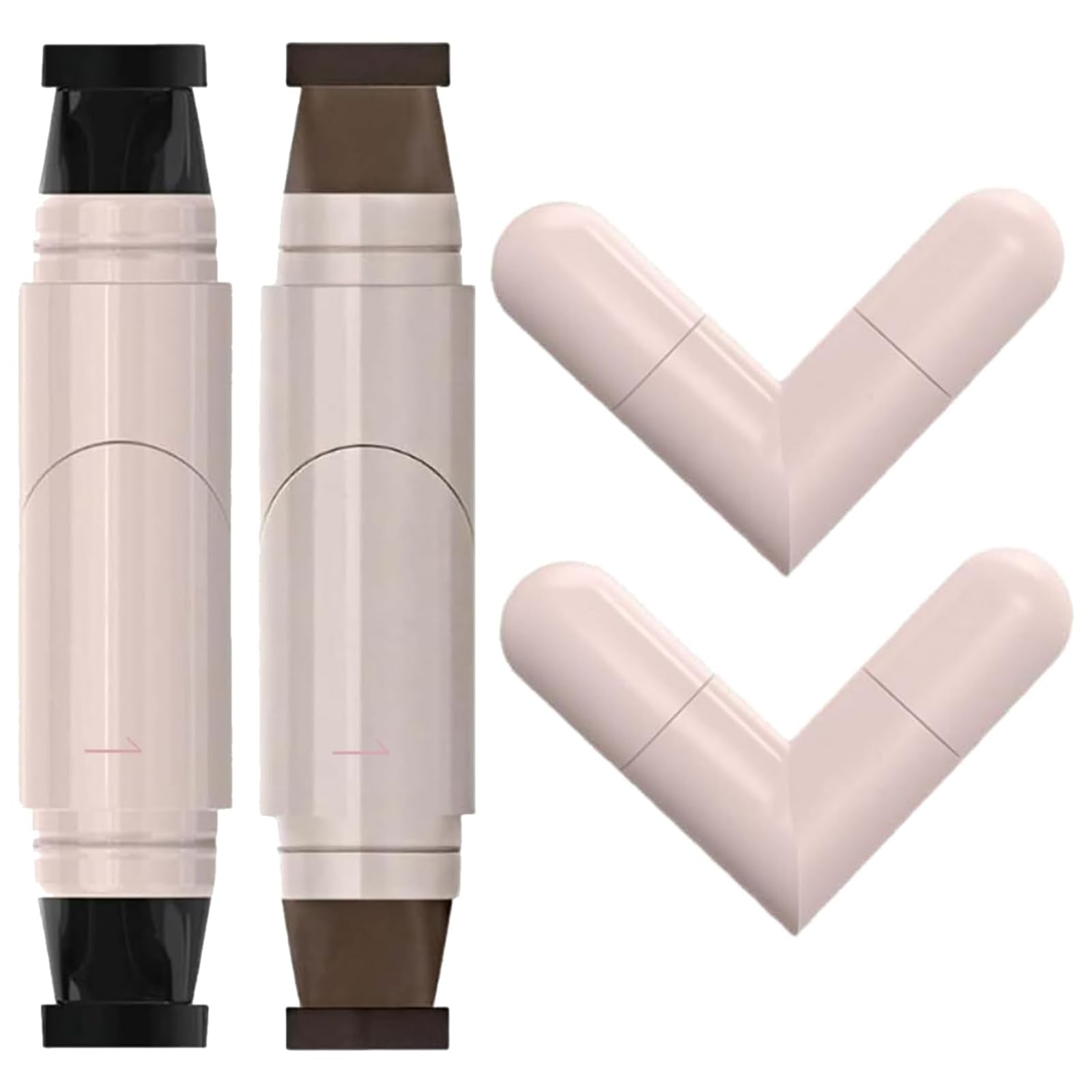 2Pcs Eyeliner Stamp Set, Wing Eyeliner Stamp For Easy Cat Eye Application For Beginners, Black And Brown Eyebrow Pencil, Durable