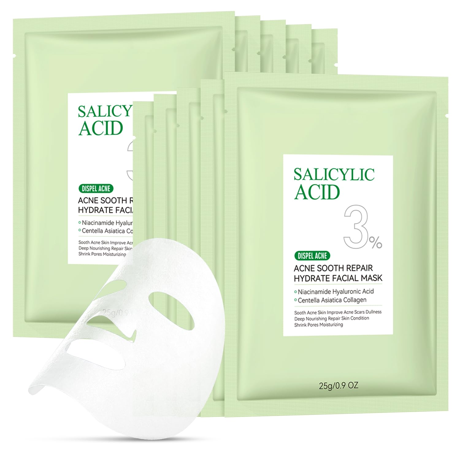 YTRAJU Anti Acne Face Mask Salicylic Acid Face Masks Skincare, Hydrating Face Masks, Soothing Facial Sheet Masks Skin Care for A