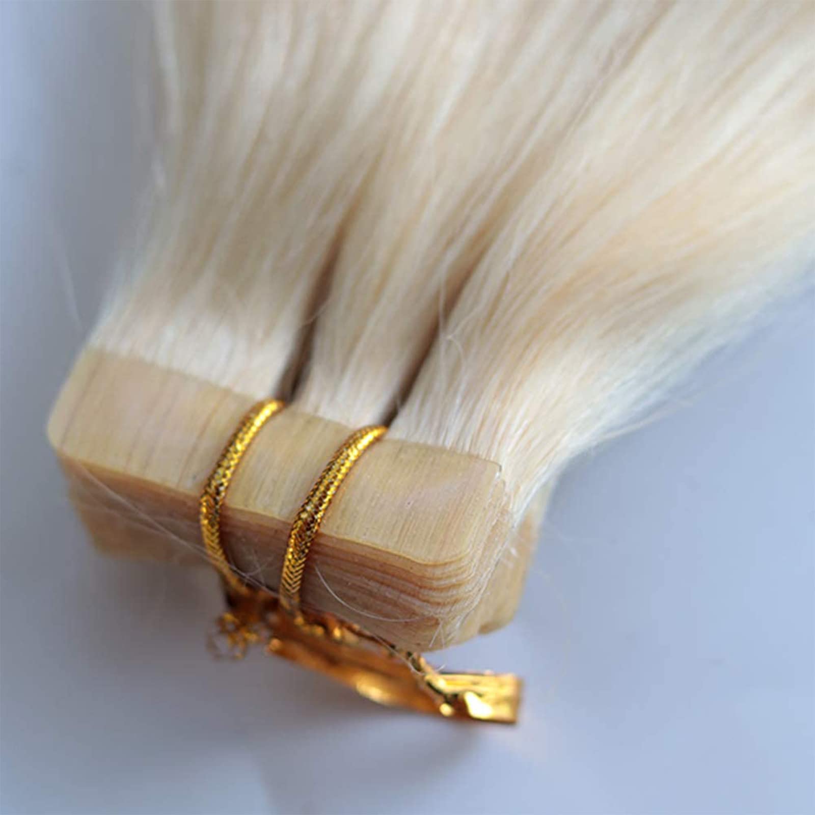 20Pcs 70G Tape In Human Hair Extensions Platinum Blonde Silky Straight Real Hair Extensions Platinum Blonde Tape In Skin Weft 24