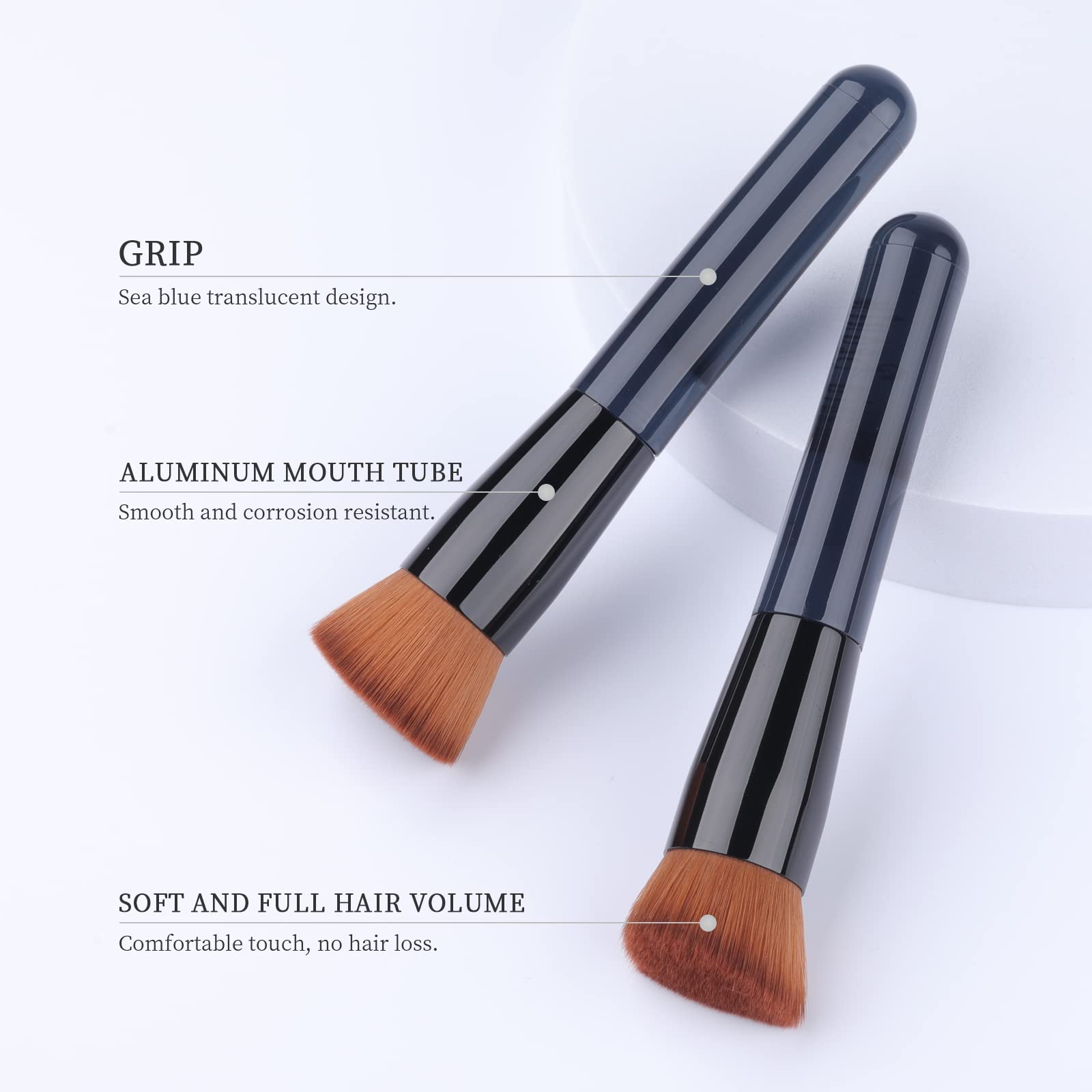 Foundation Brush, Flat Top Kabuki Foundation Brush for Liquid Makeup, Cream, Powder, Travel Size Face Foundation Blending Makeup