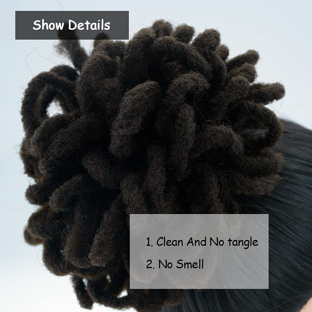 Yinmei Baibian 2Pcs Dreadlocks Bun Drawstring Ponytail Hair Afro Locs Petal Buns Synthetic Nature Color Clip In On Braided Faux