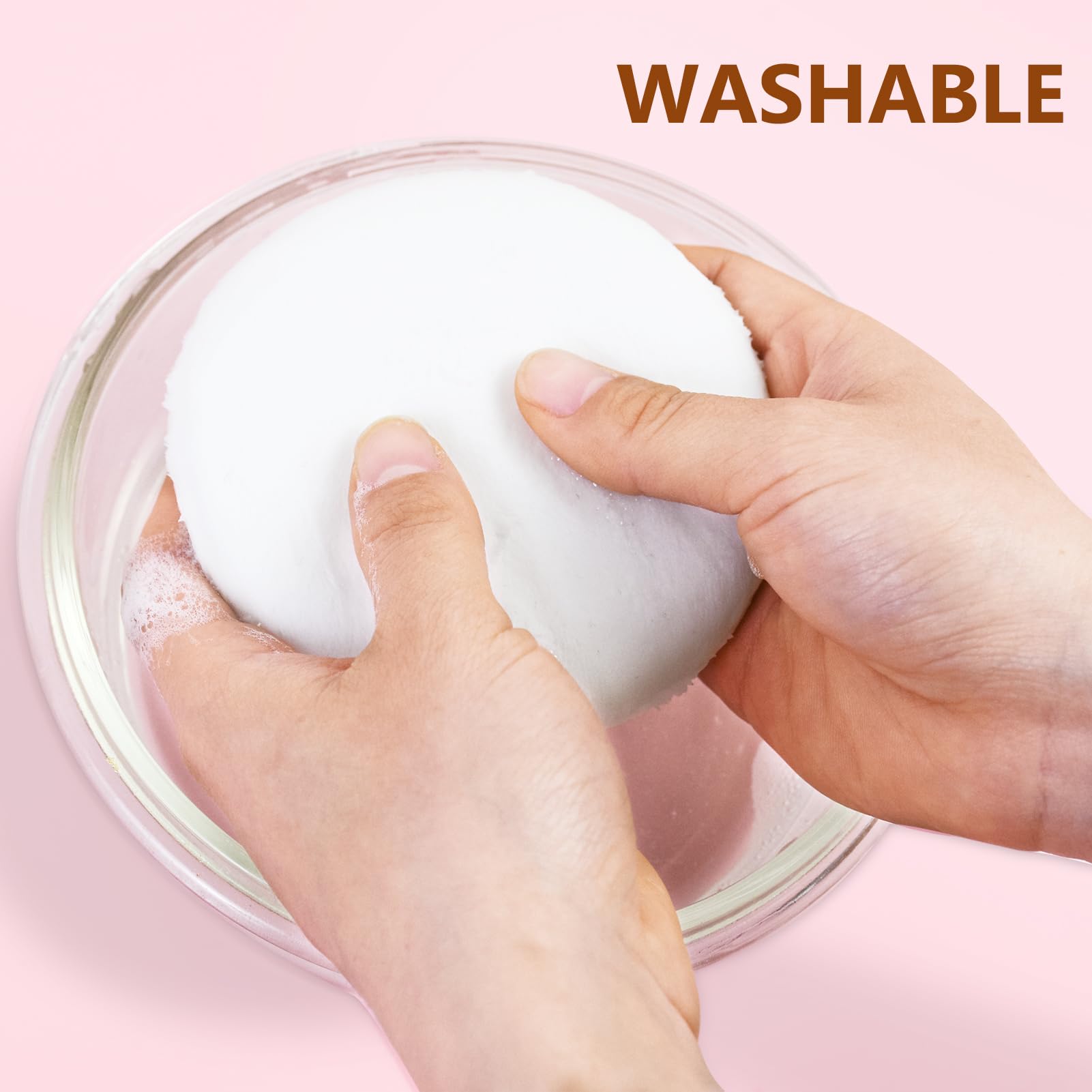 5 Pcs Large Powder Puff, 4.13 Inch Velour Body Powder Puff Round Fluffy Powder Puffs Ultra Soft Body Puff Washable For Loose Bod