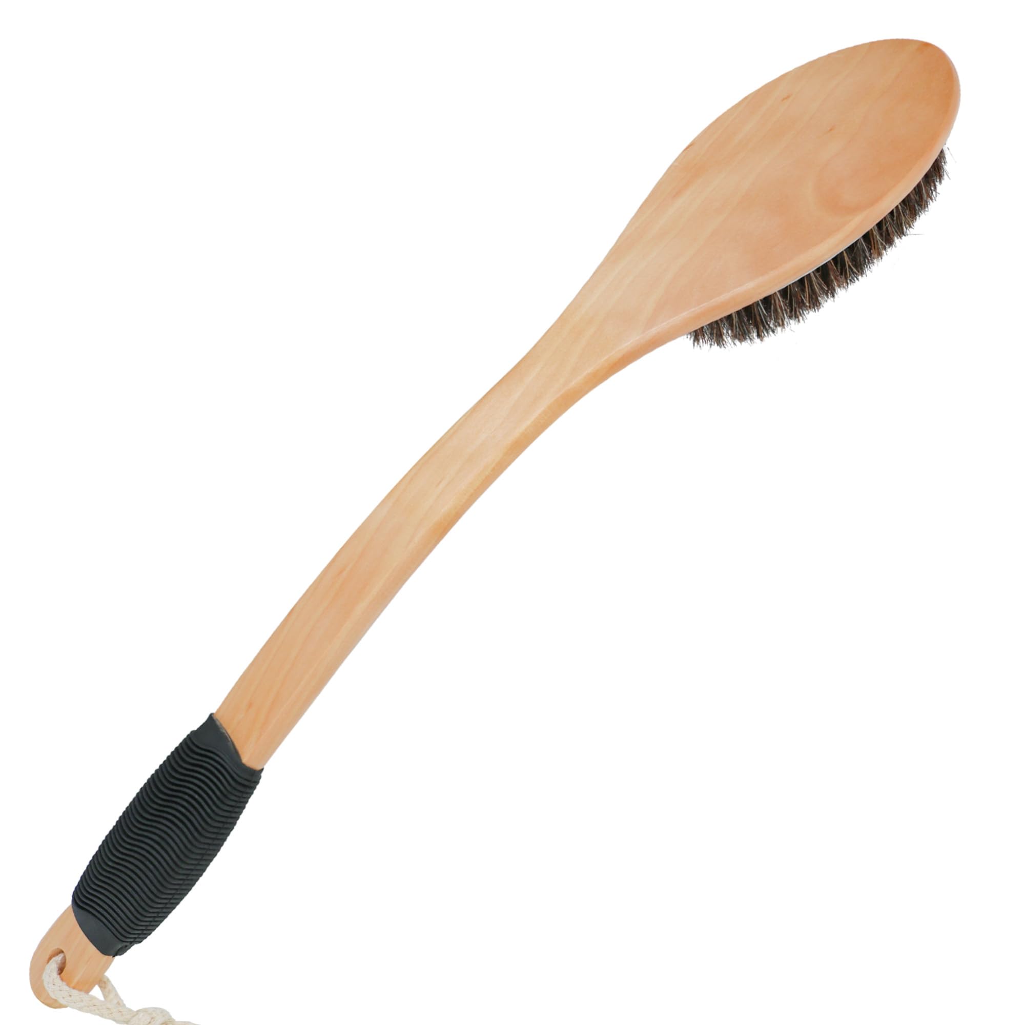 OWIIZI Antiskid Back Scrubber for Shower with Natural Horsehair Bristles