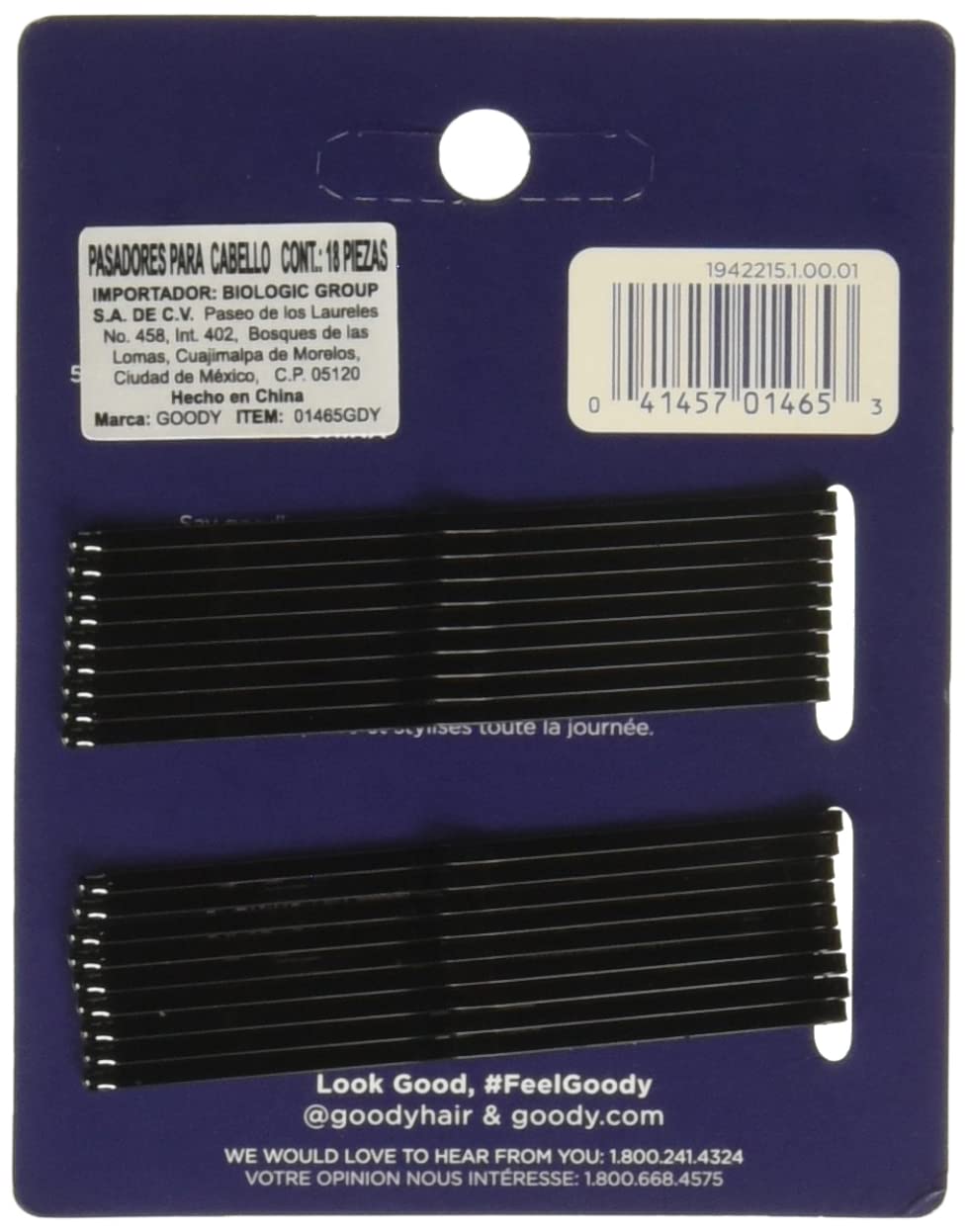 Goody Black Roller Pins, 3 inches 18 ea (Pack of 6)