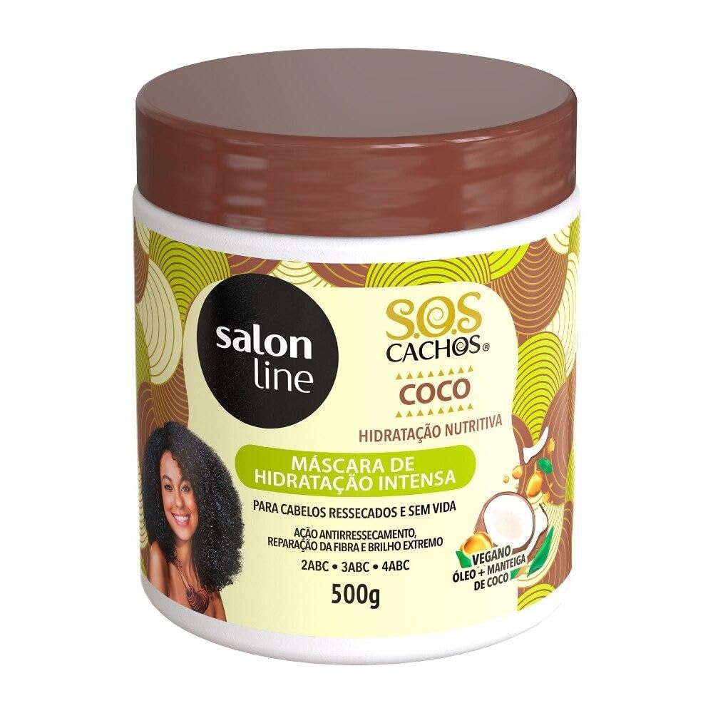 Salon Line - Linha SOS Cachos (Oleo de Coco) - Mascara de Hidratacao Intensa 500 Gr - (SOS Curls (Coconut Oil) Collection - Deep
