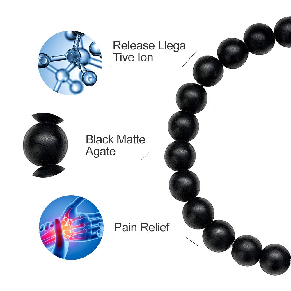 Dad Christmas Gifts Mens,Women Bracelet, Natural Black Lava Rock Stone Anxiety, Adjustable Aromatherapy Essential Oil Diffuser H