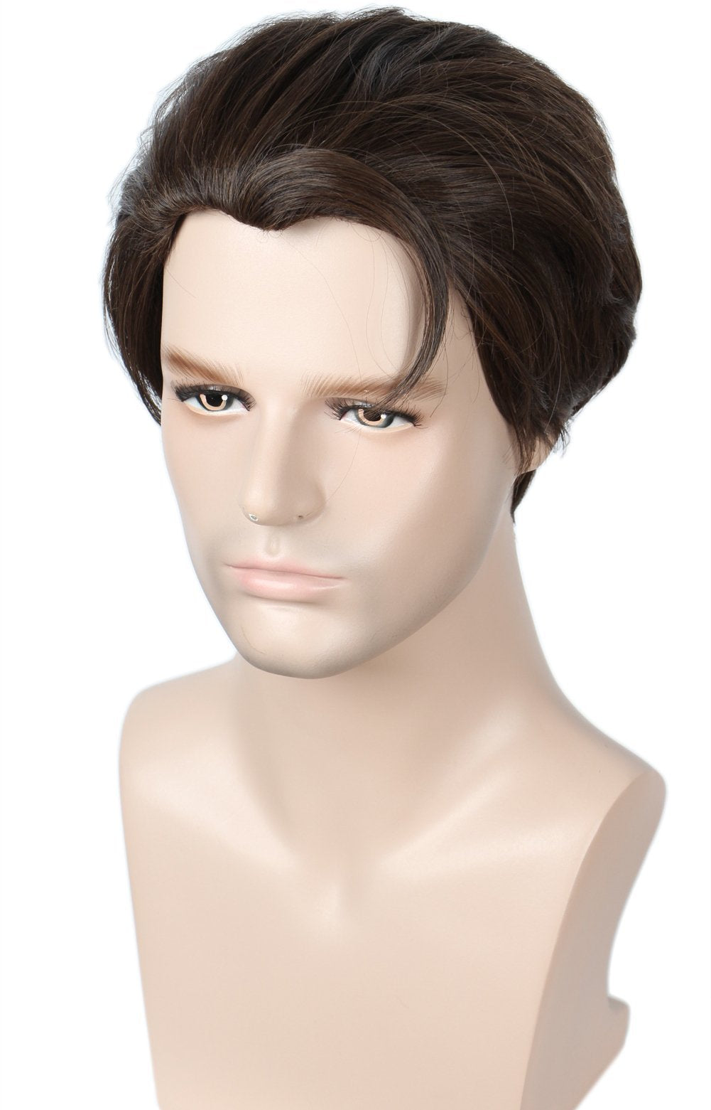 Linfairy Short Straight Cosplay Wig Halloween Costume Wig (Nature Brown)