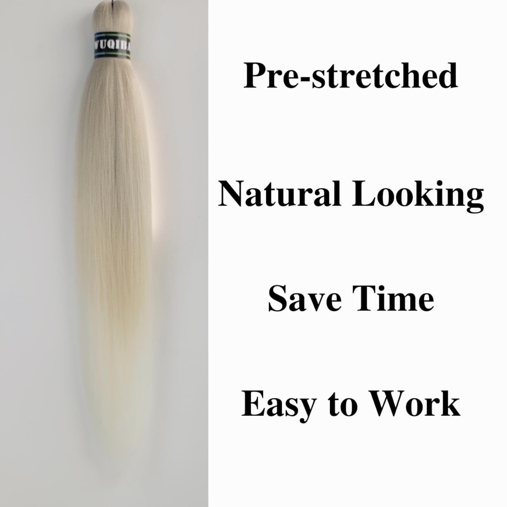 Ash Honey Blonde Pre-stretched Braiding Hair Hypoallergenic ez Braid Pre stretched Braiding Hair Extensions for Knotless Box Bra