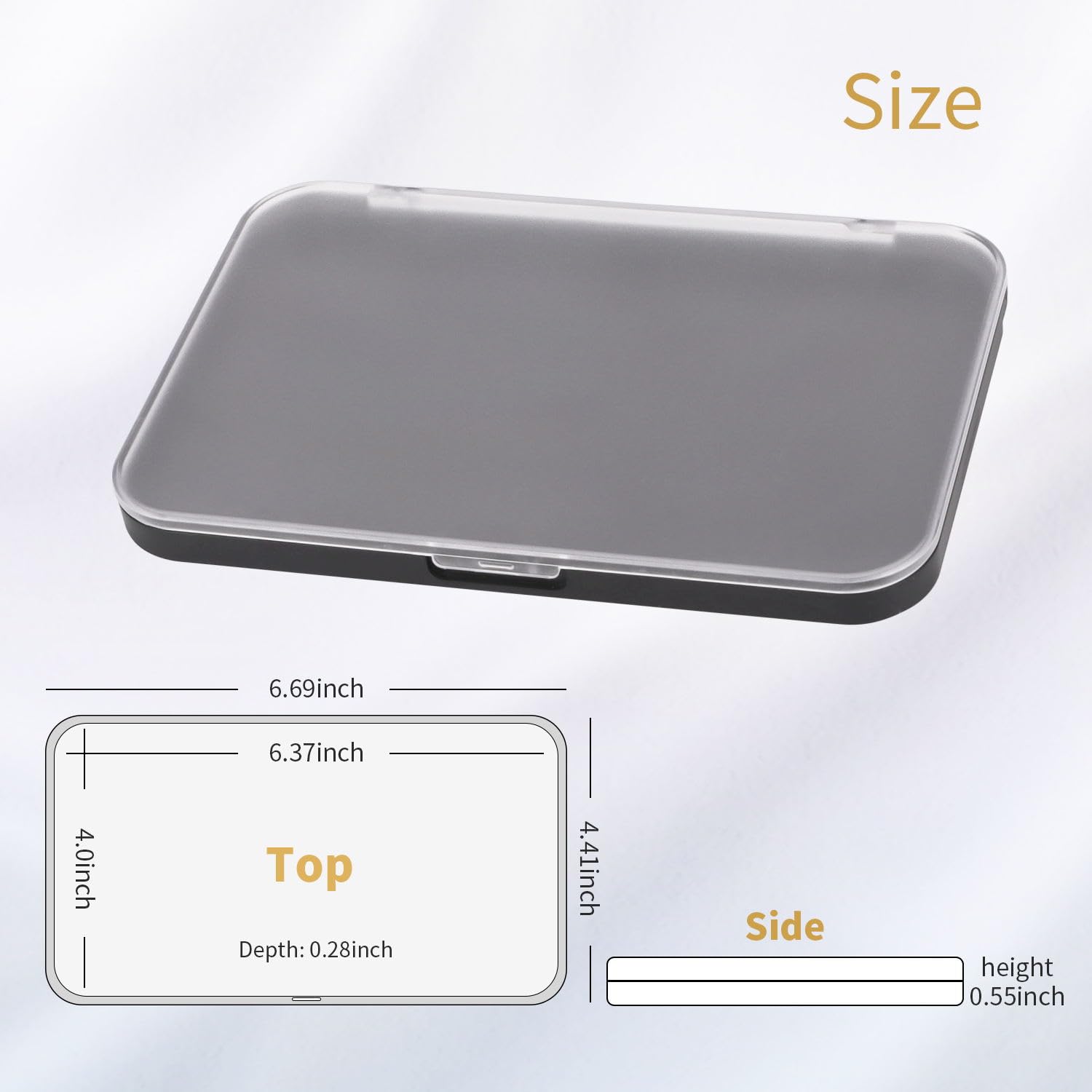 Ajltpa Magnetic Makeup Palette With Frosted Clear Top, 3Pack Empty Eyeshadow Dispensing Storage Box With 60Pcs Adhesive Metal St