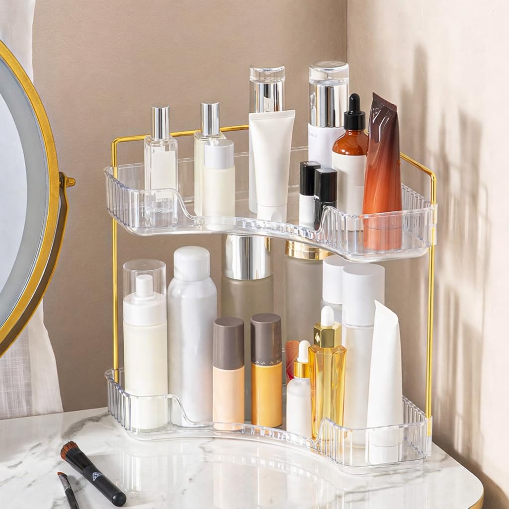 Inovera (Label) Bathroom Cosmetic Makeup Organizer For Women & Girls (Transparent)