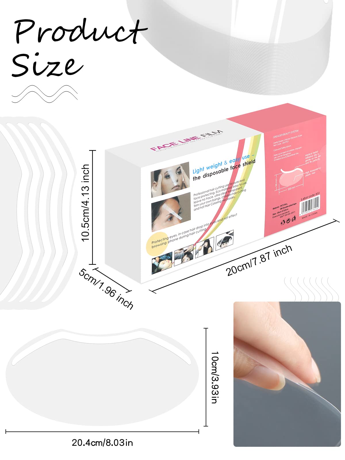 300 Pcs Shower Face Eye Shields Ebanku Microblading Permanent Makeup Shower Visors For Adults Disposable Plastic Face Shields Fo