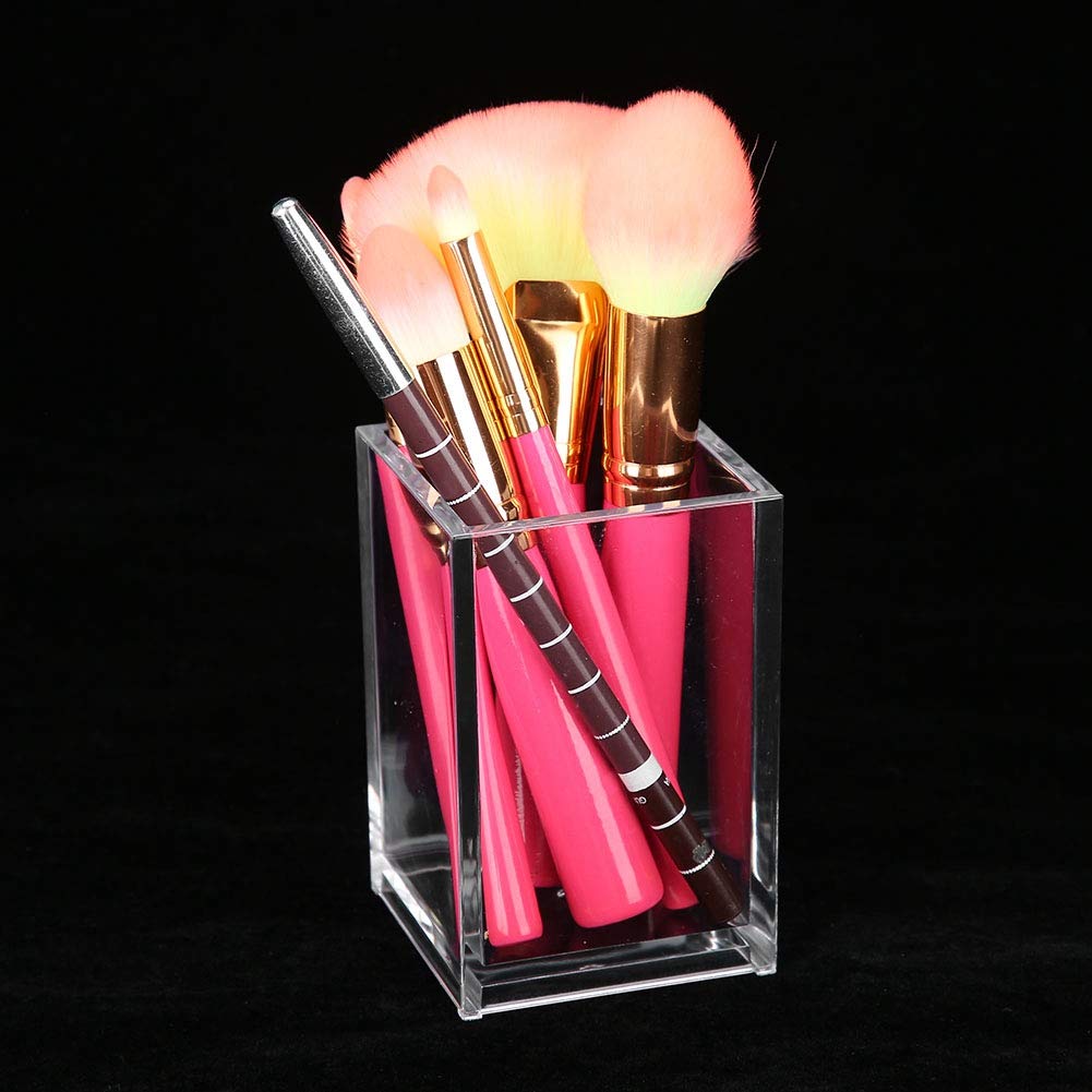 MAVIS LAVEN Large Brushes Storage Acrylic Makeup Brush Organizer Nail Pen Organizer Case Single 1 Compartment Transparent Cosmet