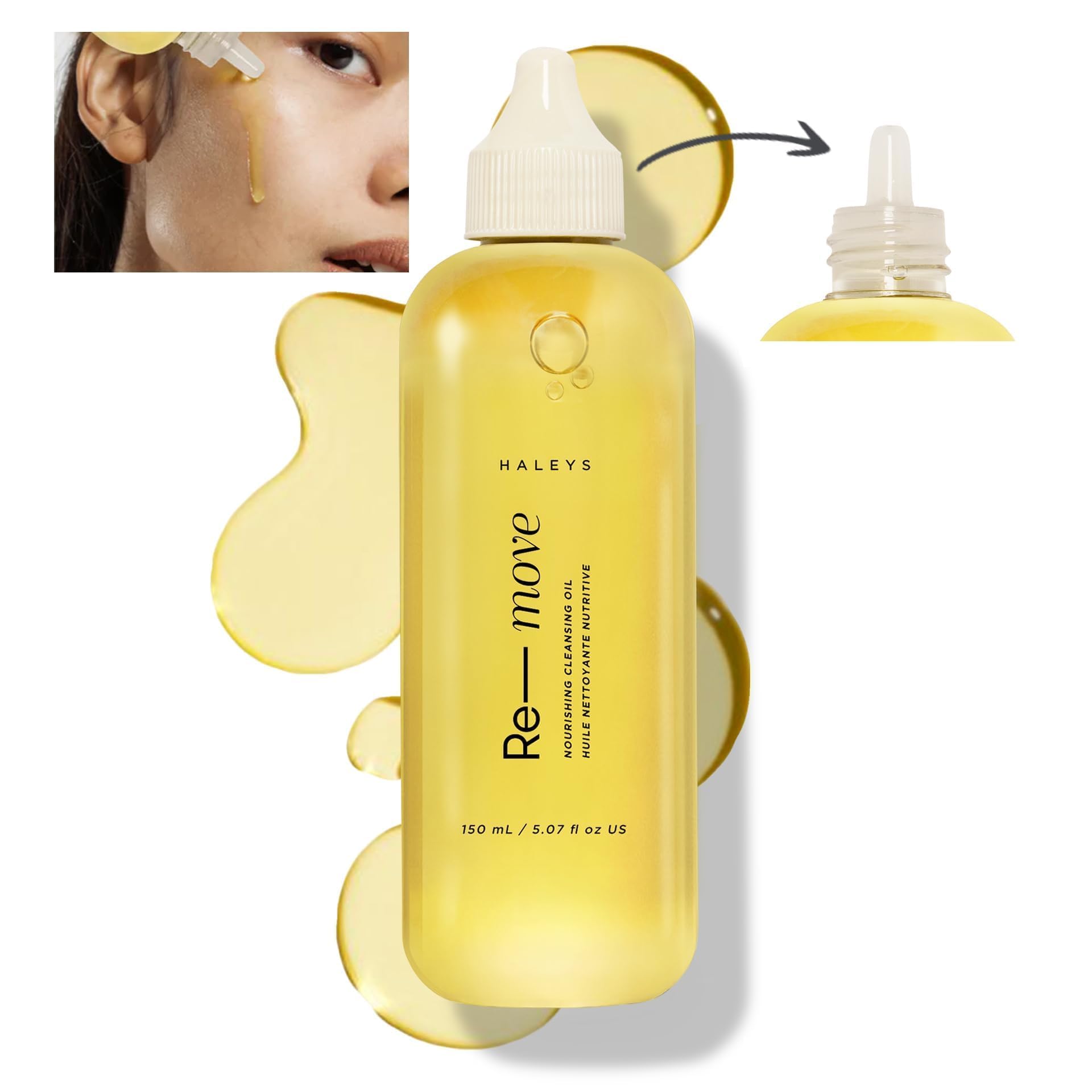 HALEYS Cleansing Oil, VEGAN KOREAN Formula, Removes Waterproof Makeup, Sunscreen, Impurities, Unclog pores, Gentle & Nourishing 
