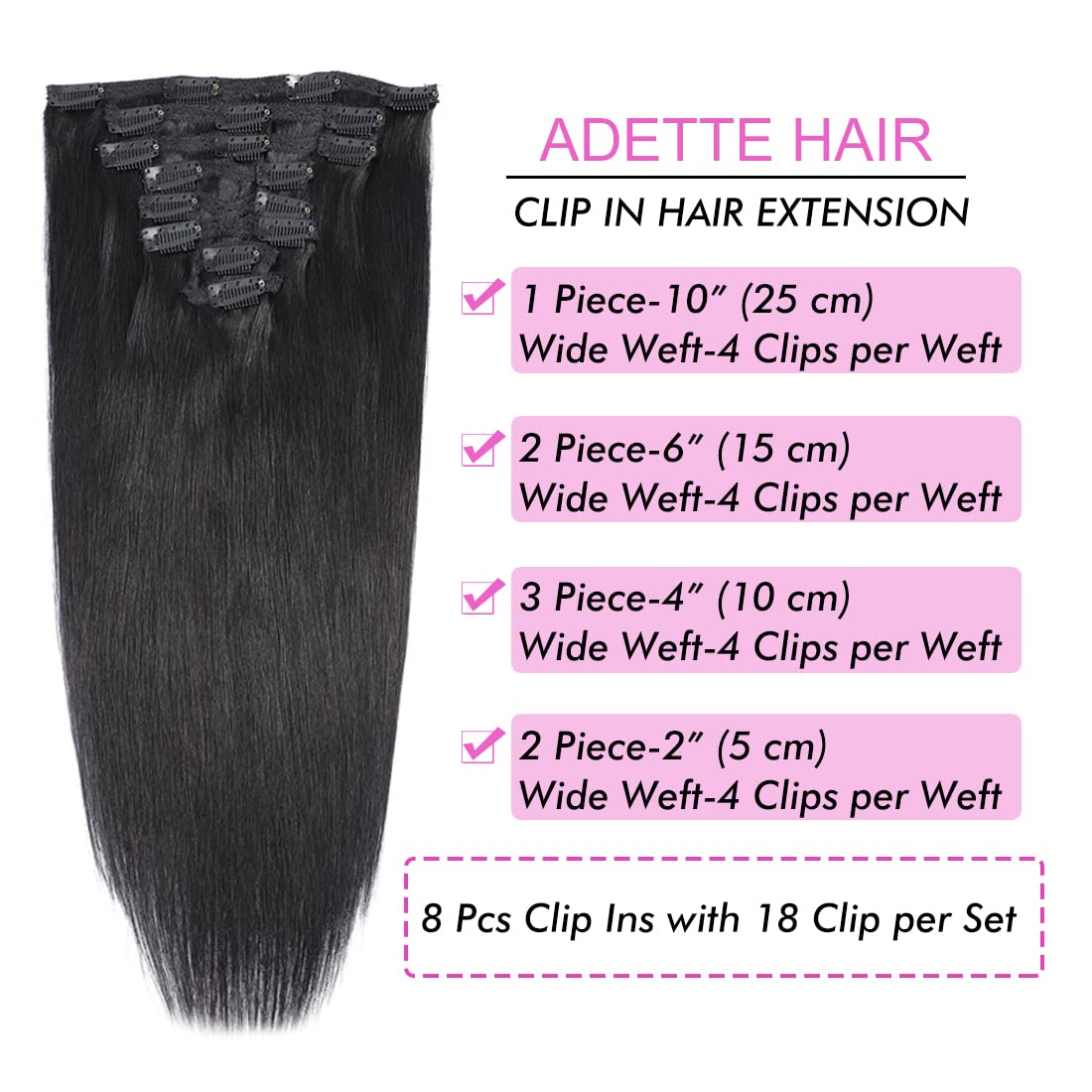 Straight Clip Ins Hair Extensions Silky Soft Real Remy Hair Clip Straight Clipins Hair Extensions for Black Women Natural Color