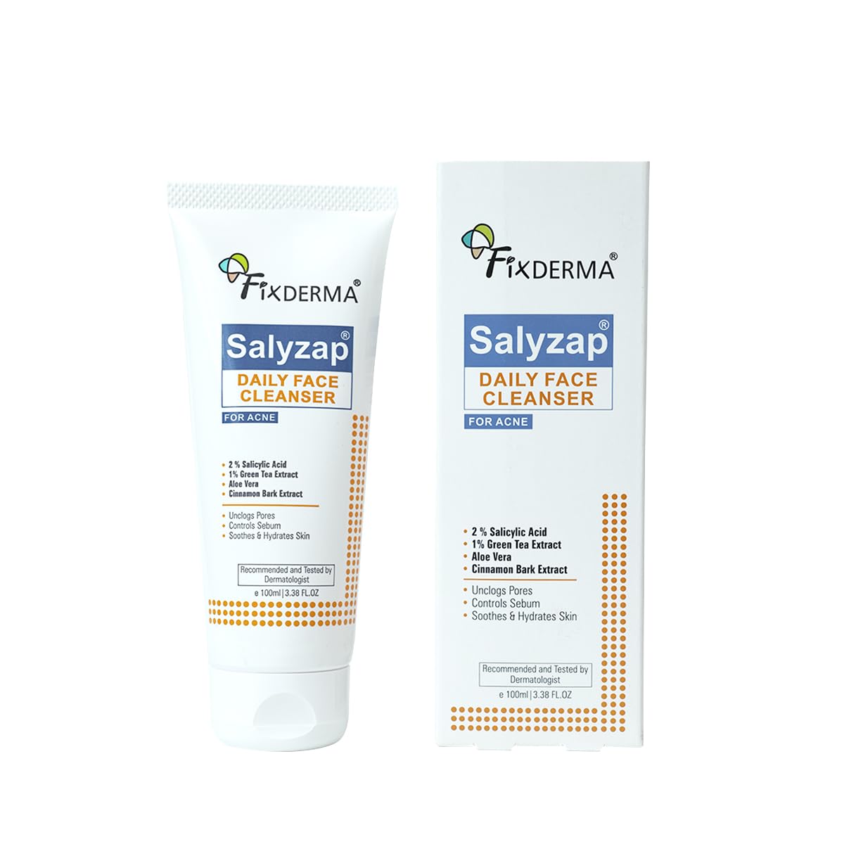 Fixderma 2% Salicylic Acid Face Wash For Oily Skin | Sulphate Free | Face Cleanser For Acne Or Pimples | Acne Clearing Face Wash