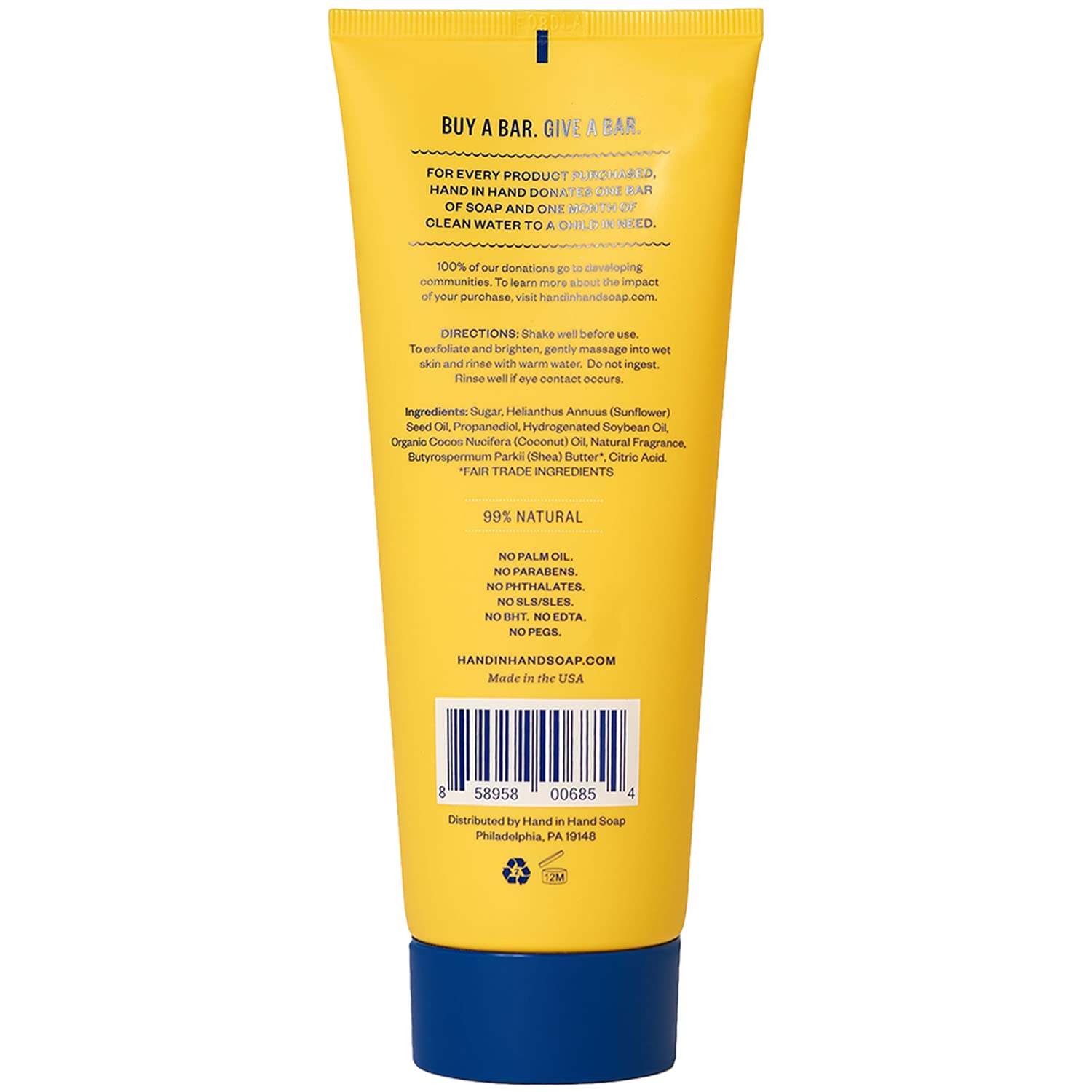 Hand in Hand Sugar Scrub, Gentle Exfoliation For All Skin Types, 9 Ounce, Fresh Coconut & Mango Leaf, Island Mimosa Scent, Singl