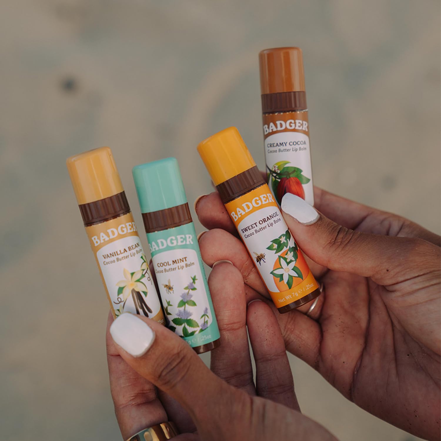 Badger - Cocoa Butter Lip Balm, Cool Mint, Certified Organic Lip Balm, Fair Trade, Lip Butter, Lip Balm Cocoa Butter, Cocoa Care