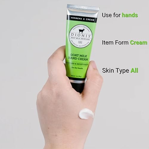 Dionis goat Milk Skincare - 5 Pack of 1 oz Hand creams (creamy coconut  Oats, Peppermint Twist, Sea Treasures, Sugarberry, Vanil
