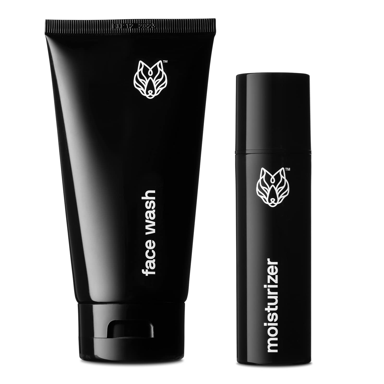 Black Wolf Mens Charcoal Powder Face Wash - 5 Fl Oz, 2 Pack - Facial Cleanser Removes Unwanted Impurities from Your Skin & Sooth