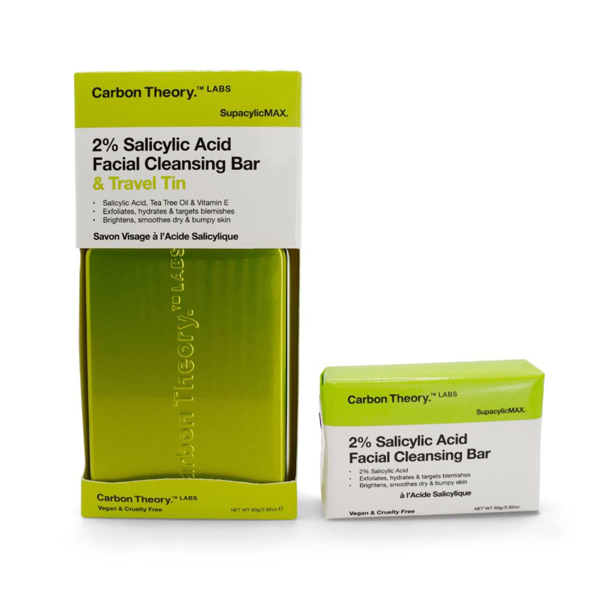 Carbon Theory SupacylicMax Face Bar 80g with Travel Tin