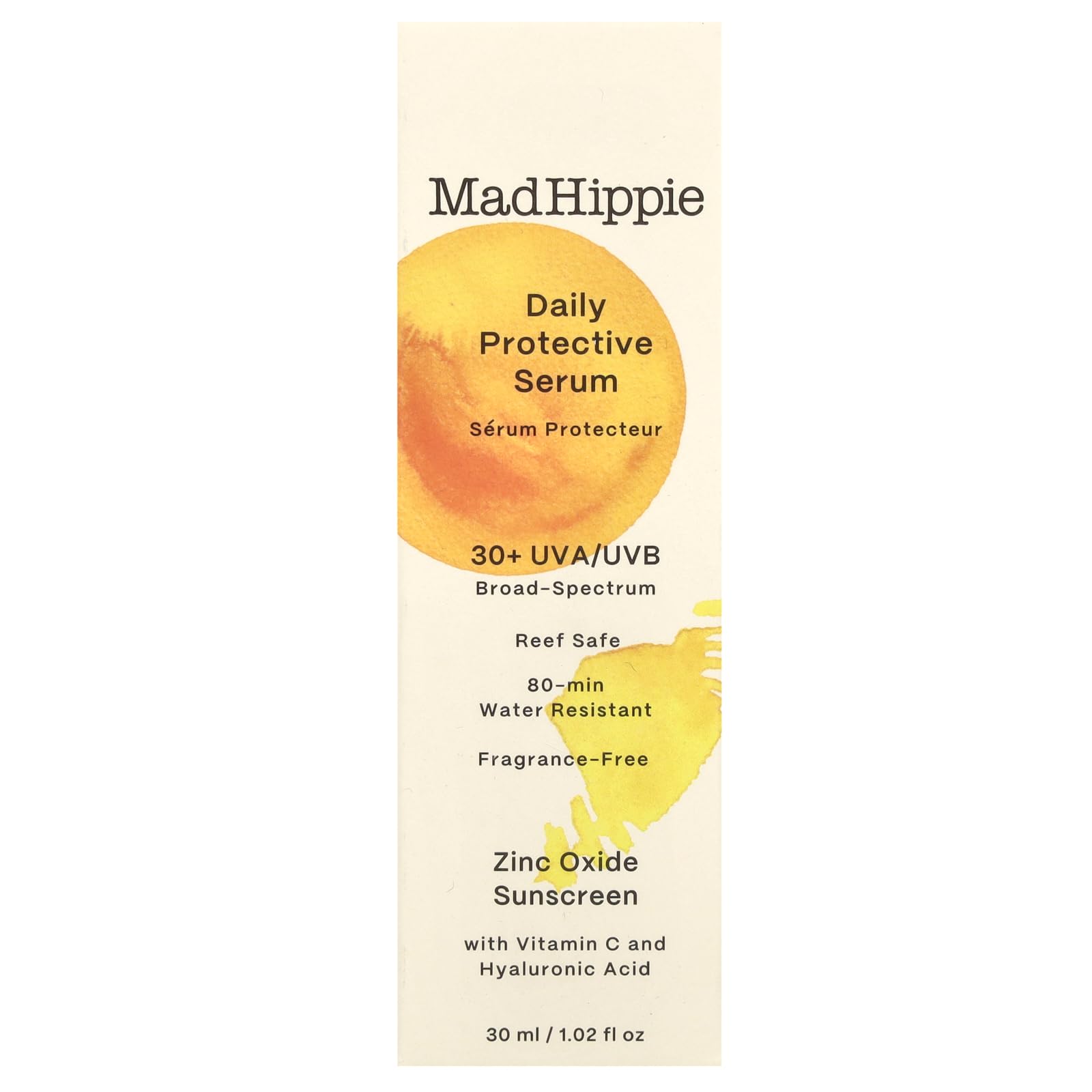 Mad Hippie Daily Protective Serum, 30 Spf Moisturizer & Mineral Sunscreen For Face, Zinc Oxide Mineral Face Sunscreen, Sun Skin