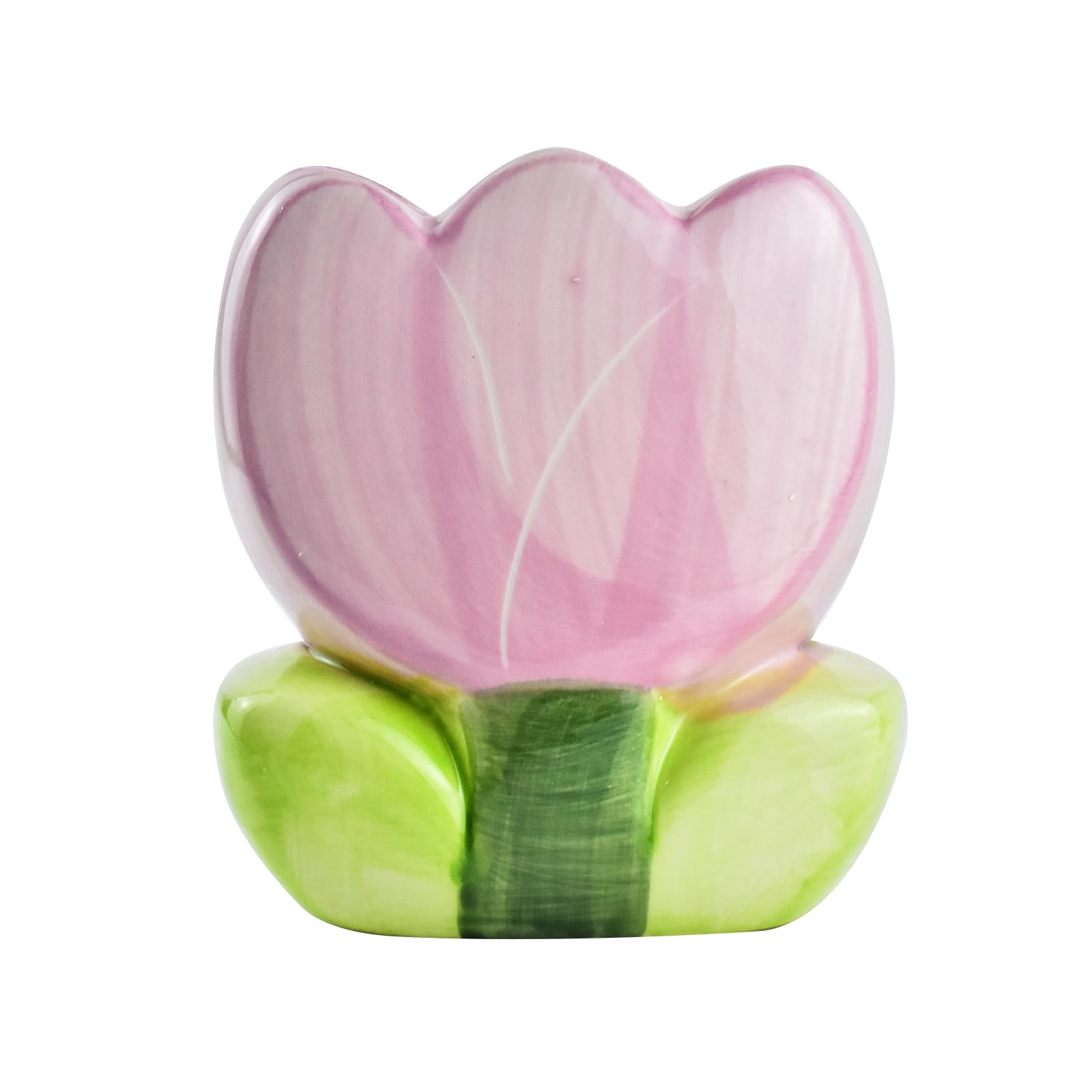 ESIW Ceramic Tulip Cosmetic Storage Box, Desktop Organizers Make Up Brush Storage Stand Desktop Storage Box for Brush,Pencil,Art