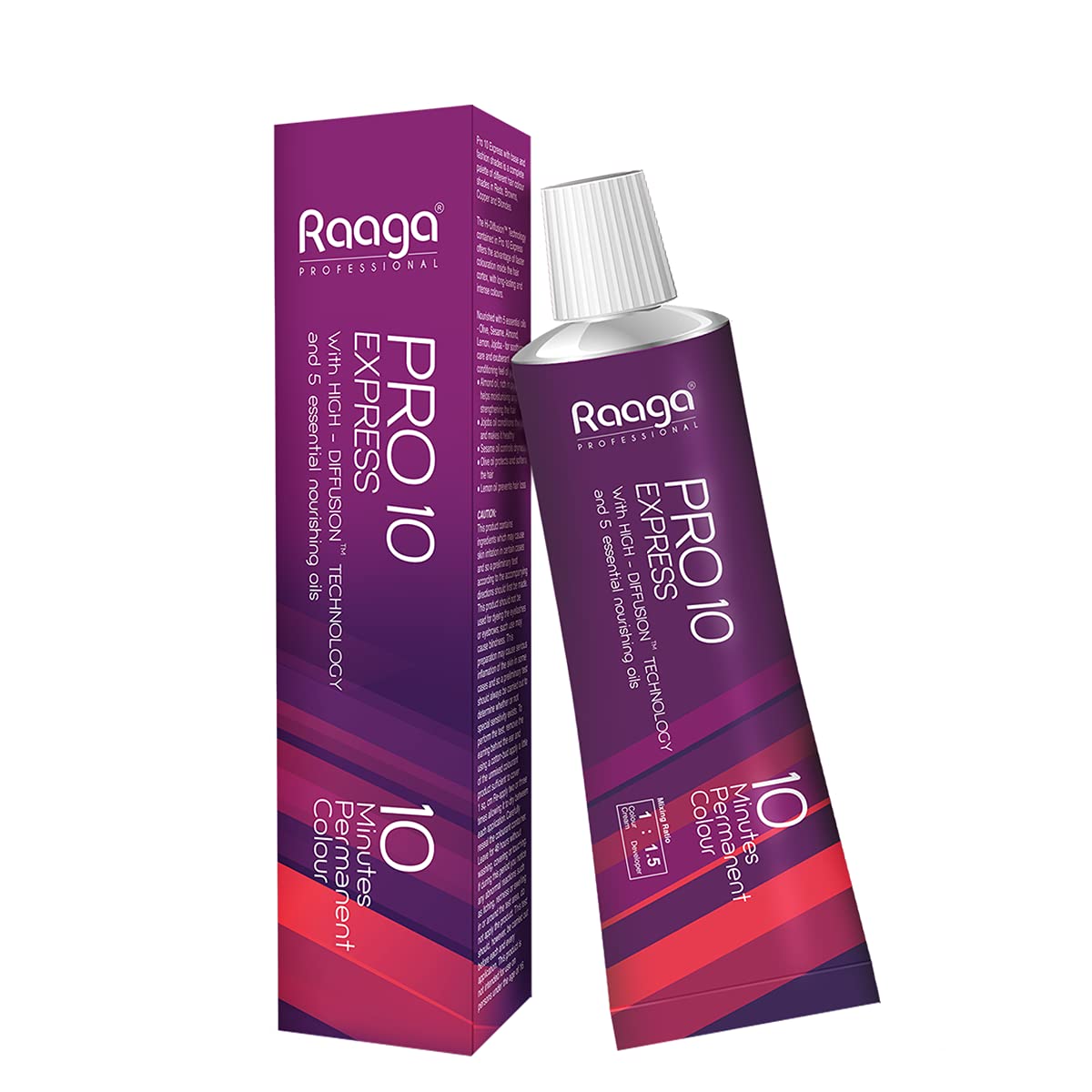 Raaga Professional Pro 10 Express Permanent Hair Colour, Brown Mahagany Golden Reflect, 4.35, 90 G