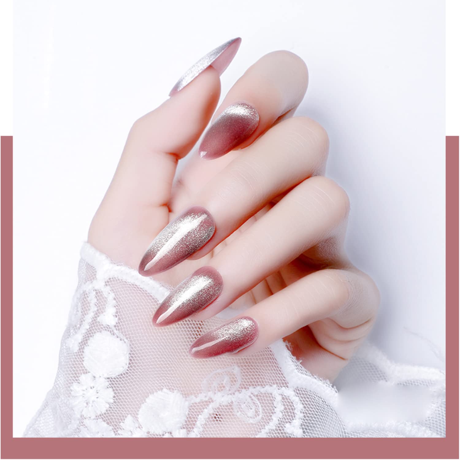 Senvenski Silver Cat Eye Gel Nail Polish Crystal Holographic Magnetic Reflective Glitter Gel Polish Snowlight Chameleon Universa