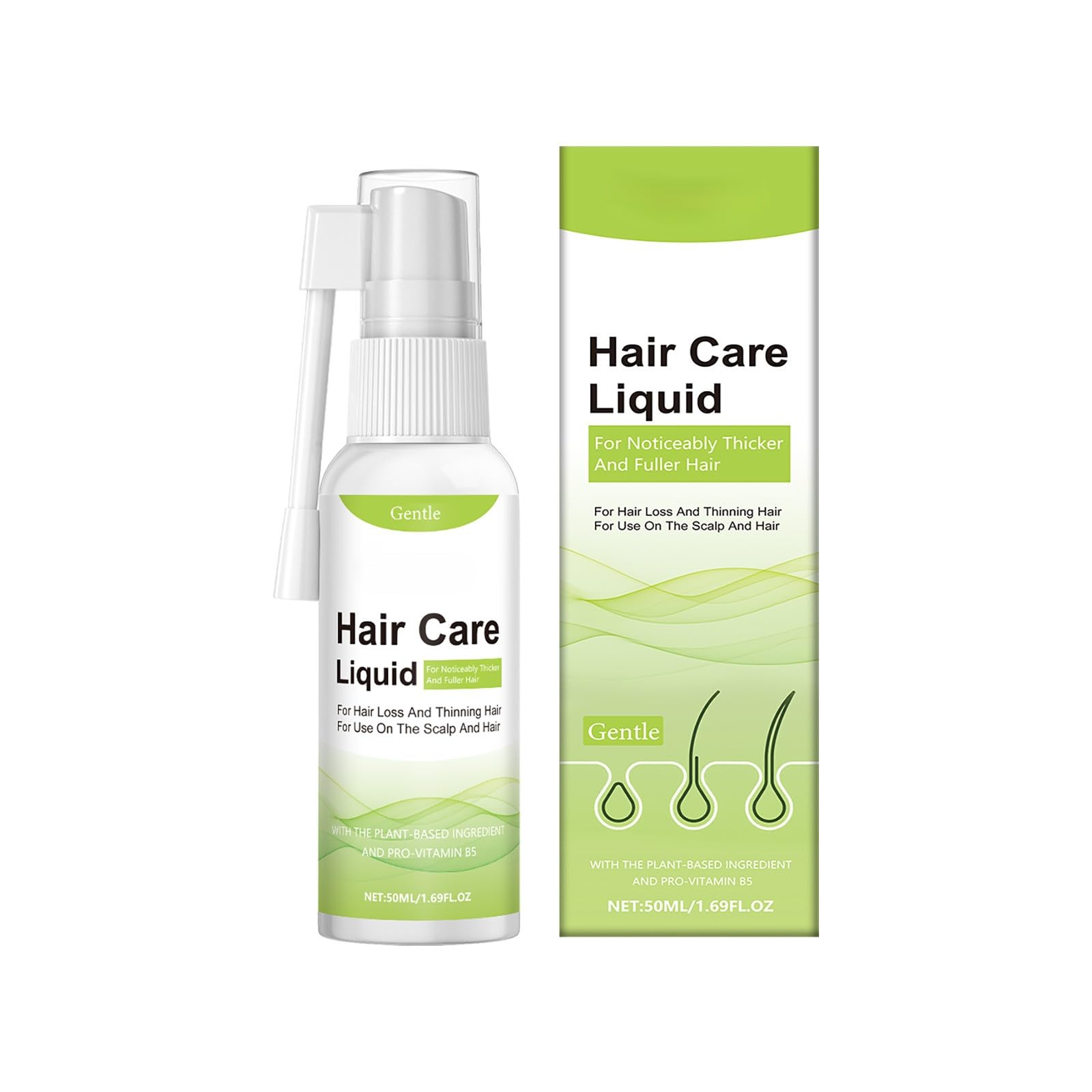 Gentle Hair Care Liquid Spray with Rosemary Extract, Vitamin B5 and Peppermint Extract, for Hair Loss and Thinning Hair, 1.69 fl