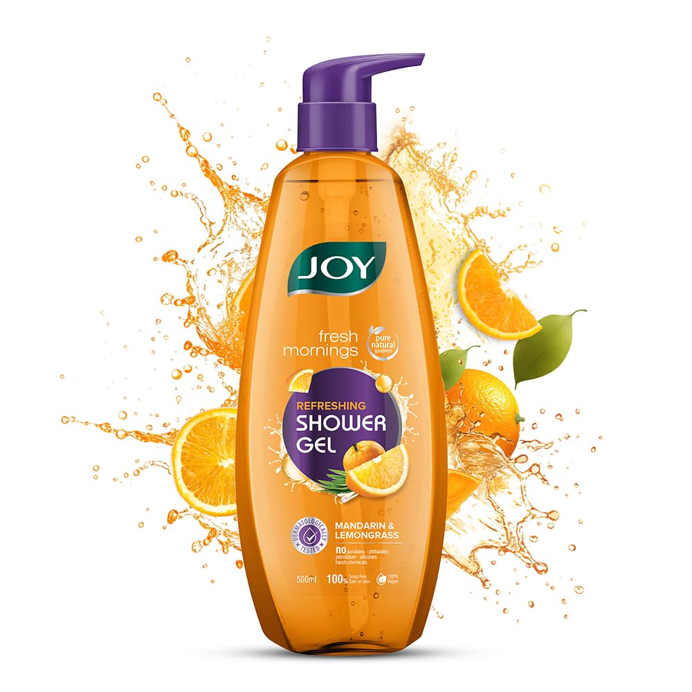 Joy Mandarin & Lemongrass Shower Gel Body Wash (500 Ml) | With Vitamin C For Acne Control & Lemongrass For Fighting Body Odour |