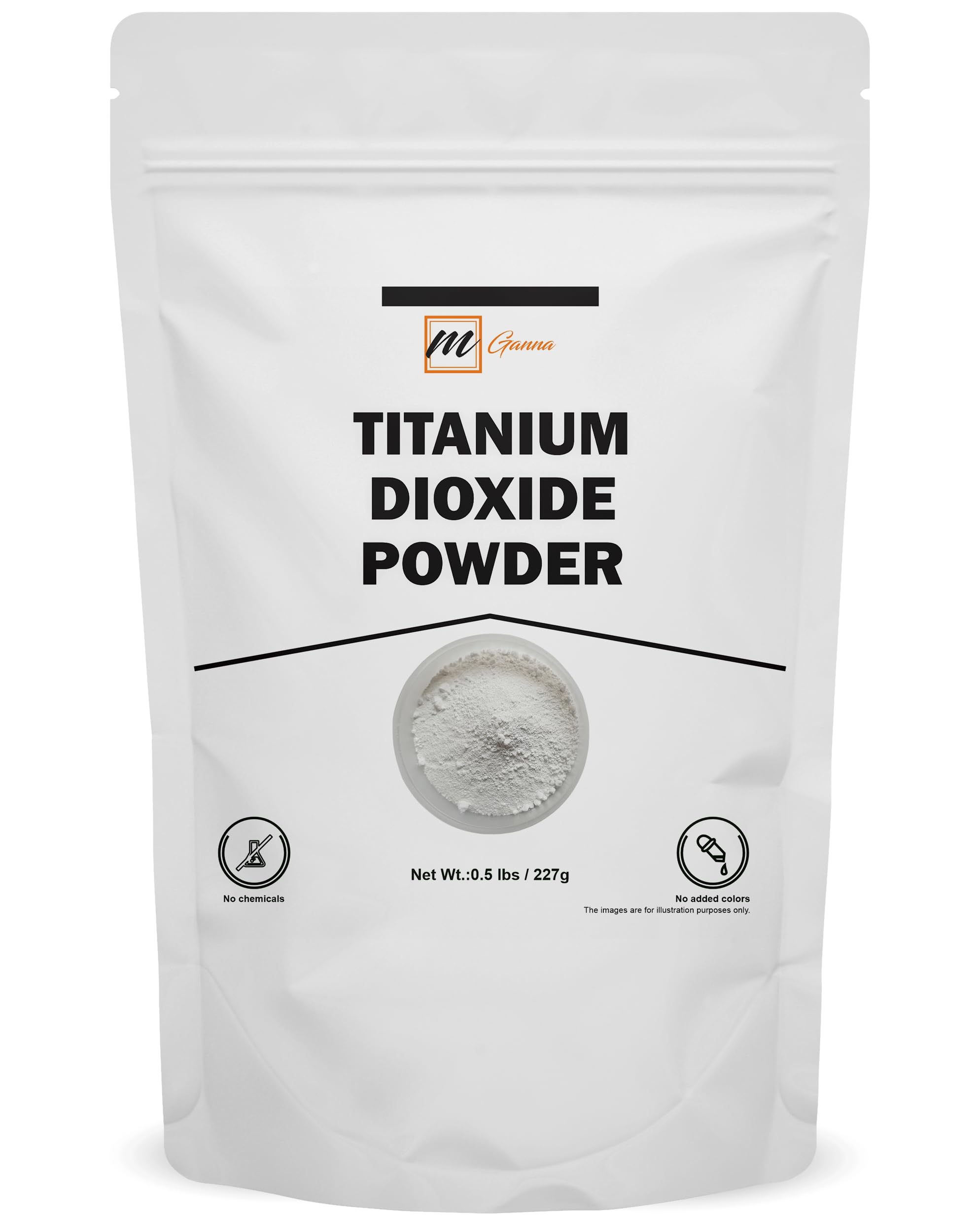 mGanna 100% Natural Non-nano & Uncoated Titanium Dioxide Powder for Skin Hair and Health Care 0.5 LBS / 227 GMS